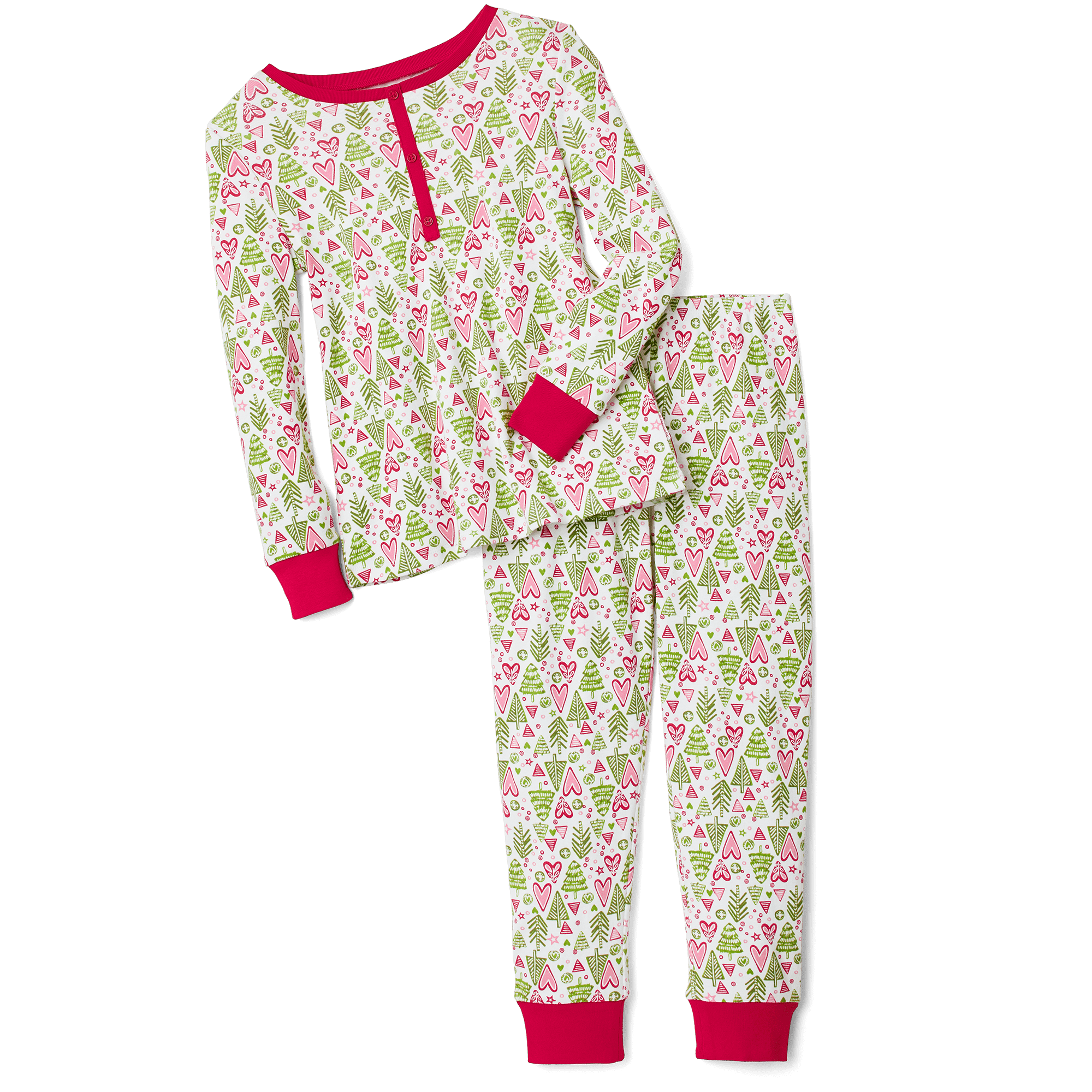 Hearts & Pines Holiday PJs for Girls B8