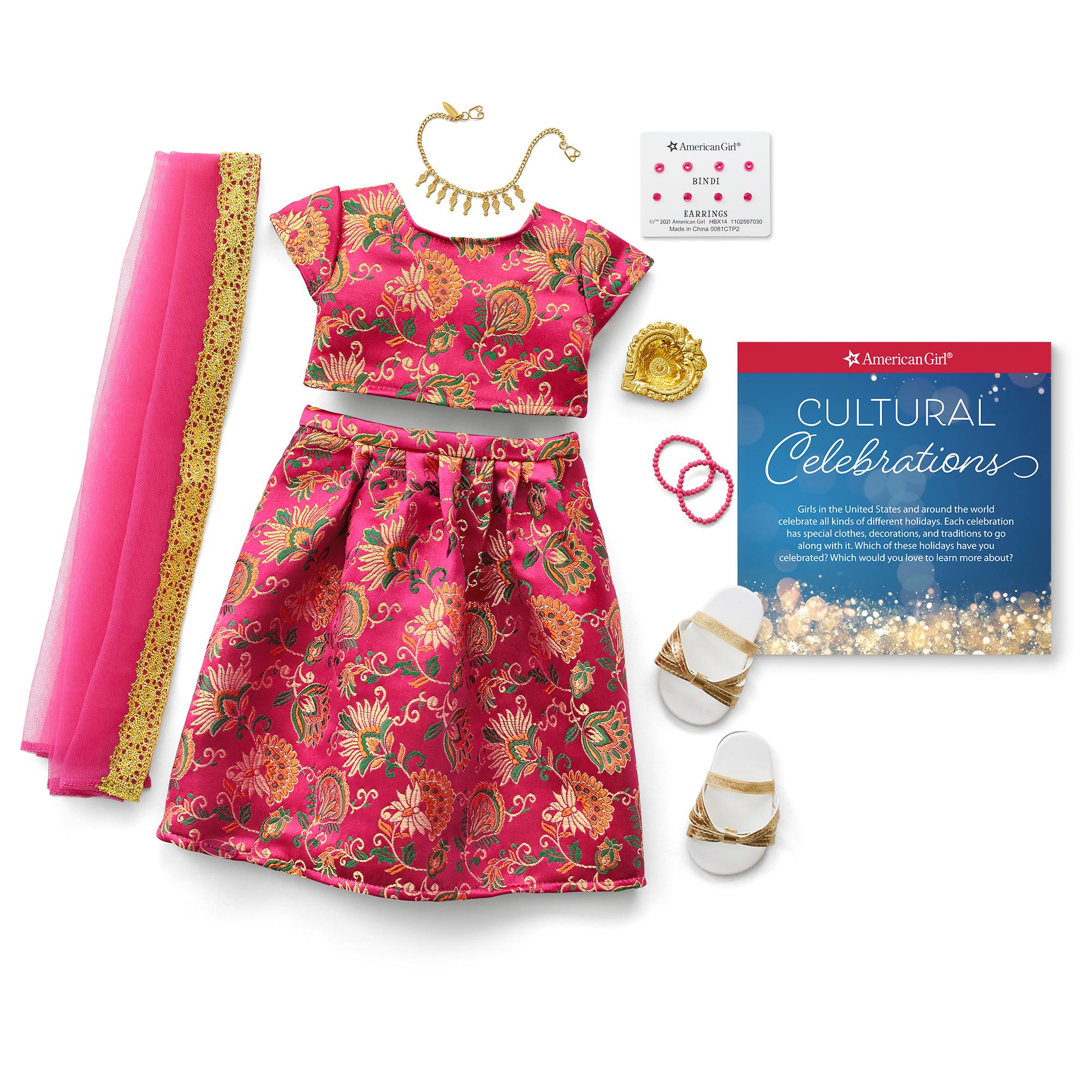 Diwali Celebration Outfit for 18-inch Dolls F8