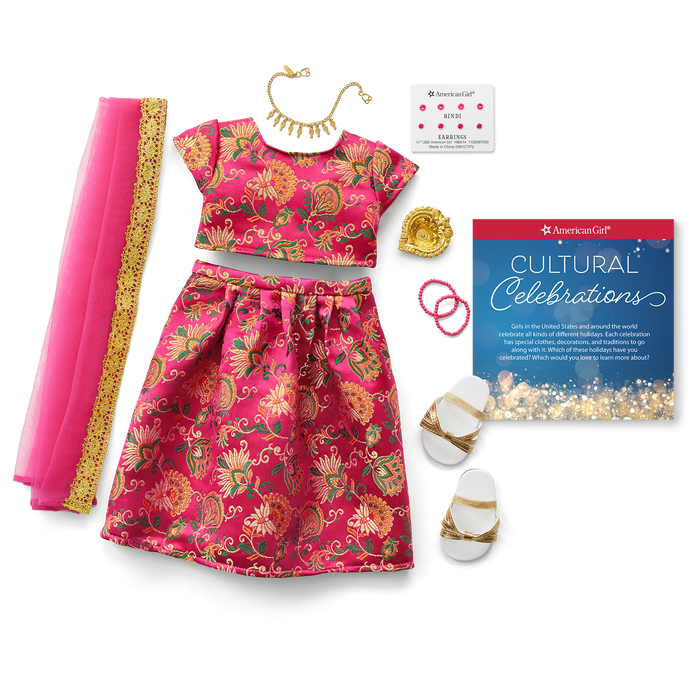 Diwali Celebration Outfit for 18-inch Dolls F8