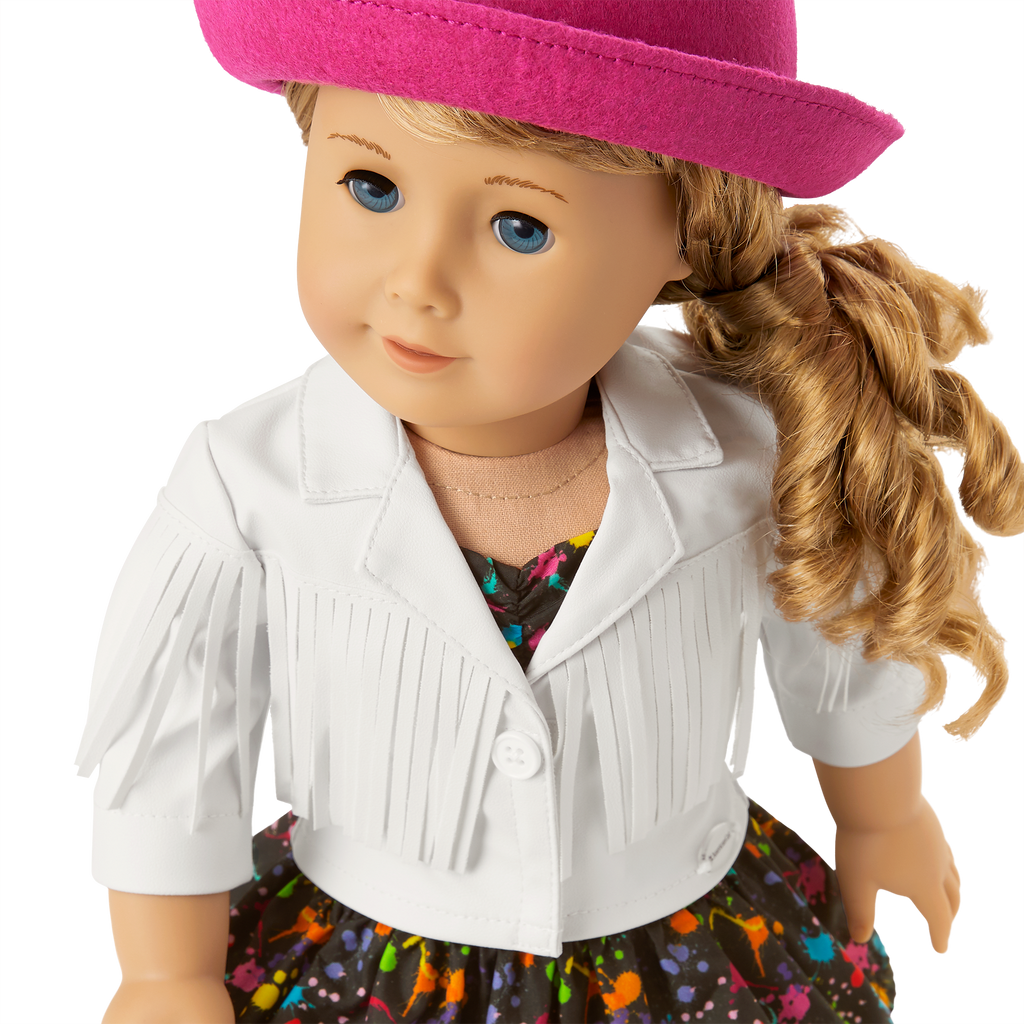 Courtney’s™ White Fringe Jacket for 18-inch Dolls (Historical Characters) B2