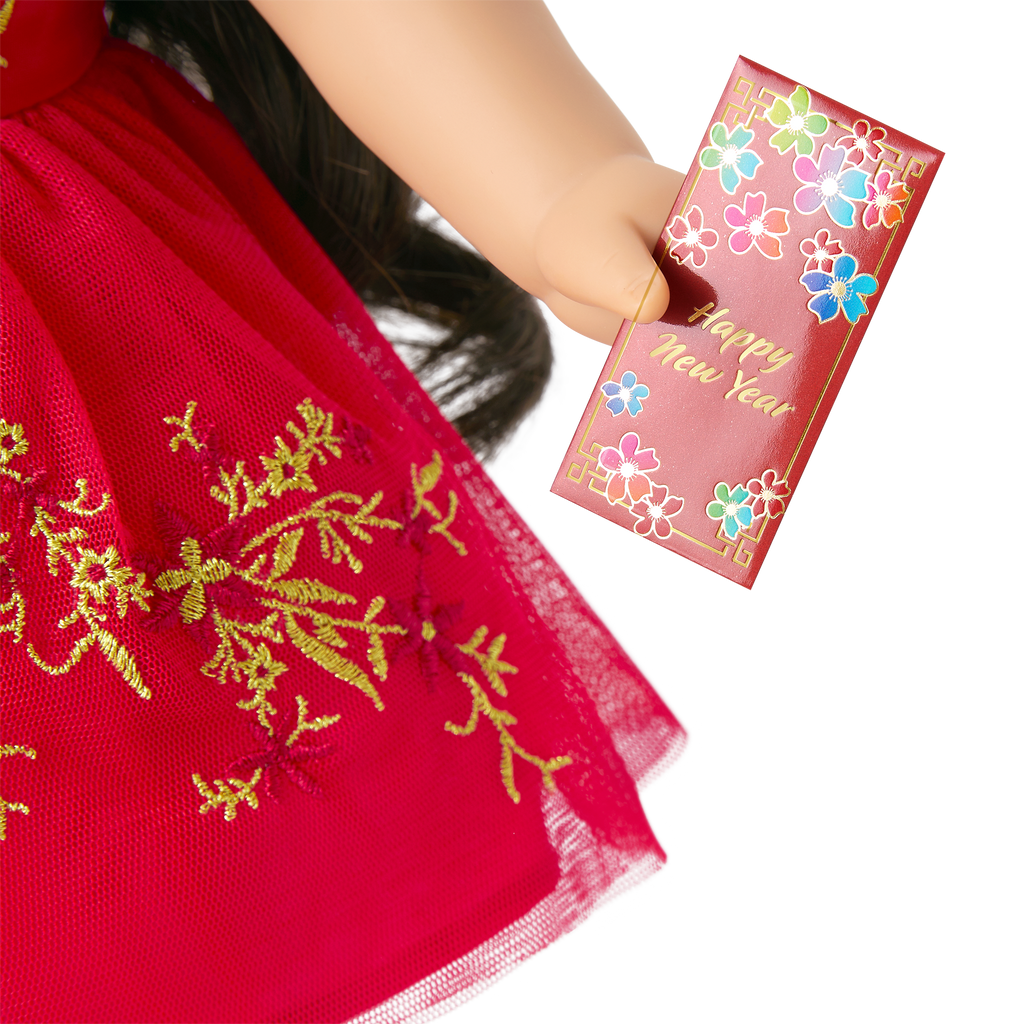 Lunar New Year's Celebration Outfit for 18-inch Dolls E0