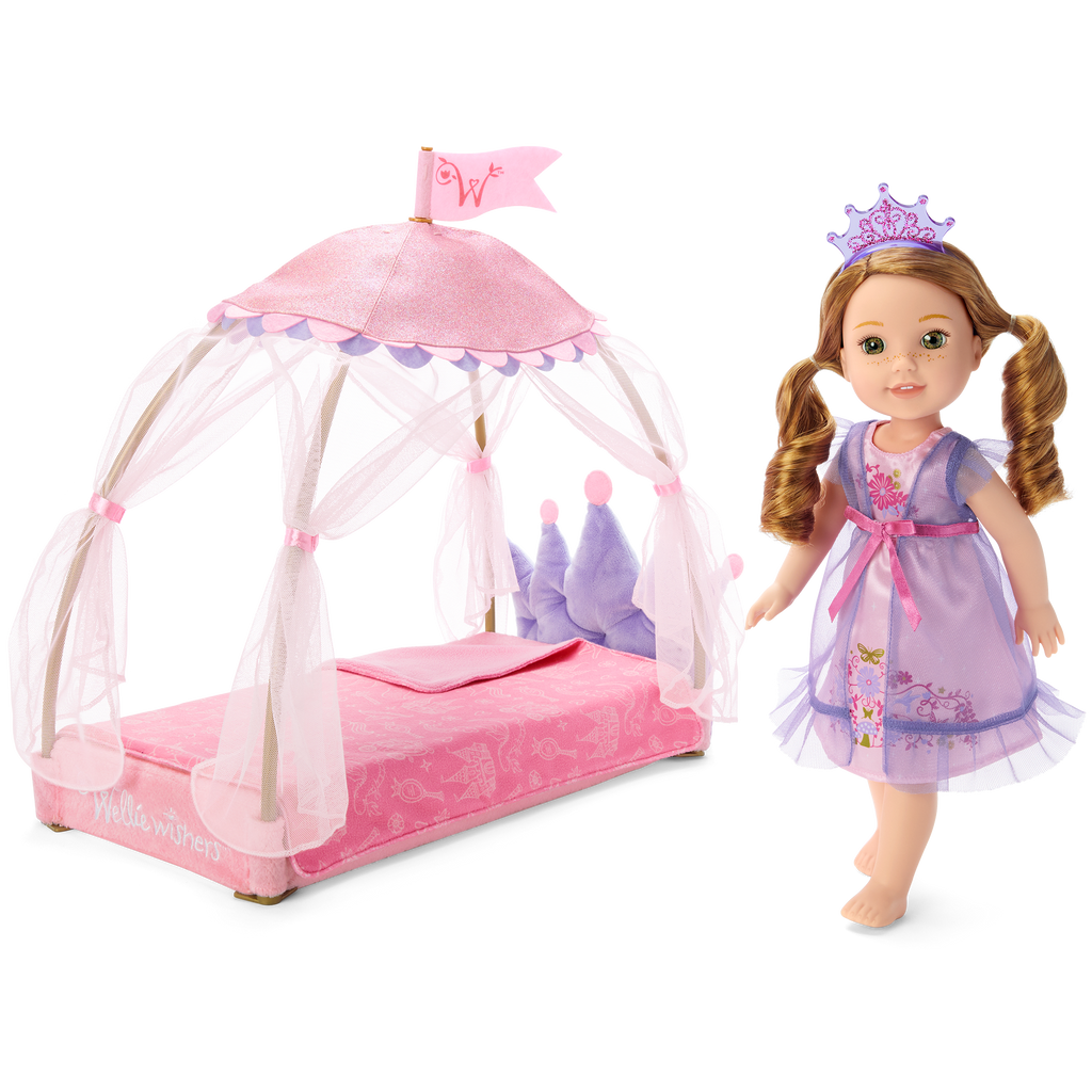 Royal Canopy Bed for WellieWishers™ Dolls D0
