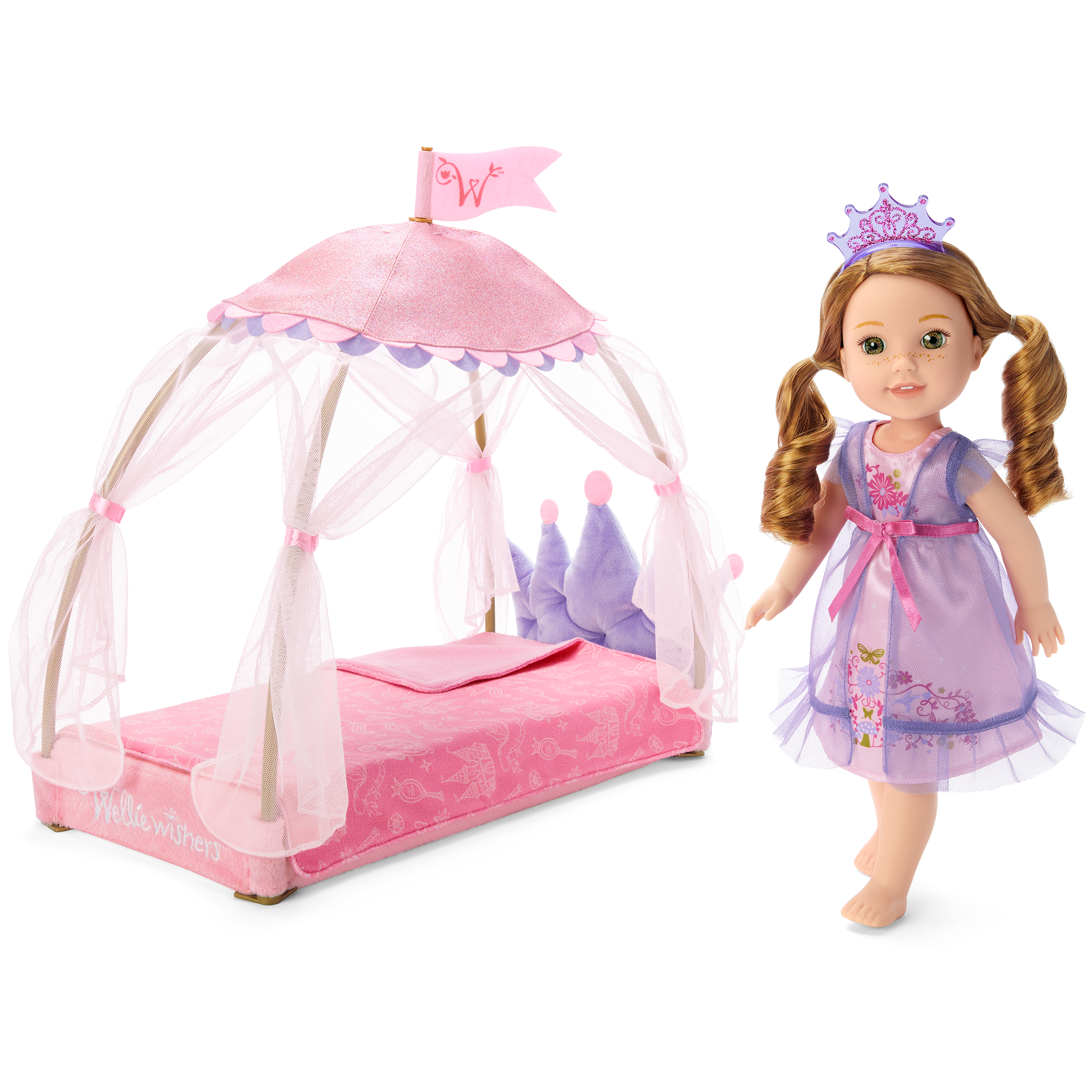 Royal Canopy Bed for WellieWishers™ Dolls D0