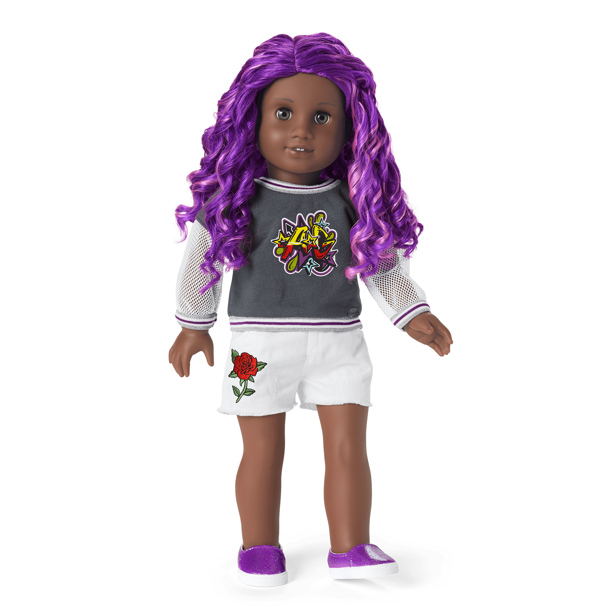 Truly Me™ 18-inch Doll #91 with curly purple hair B5