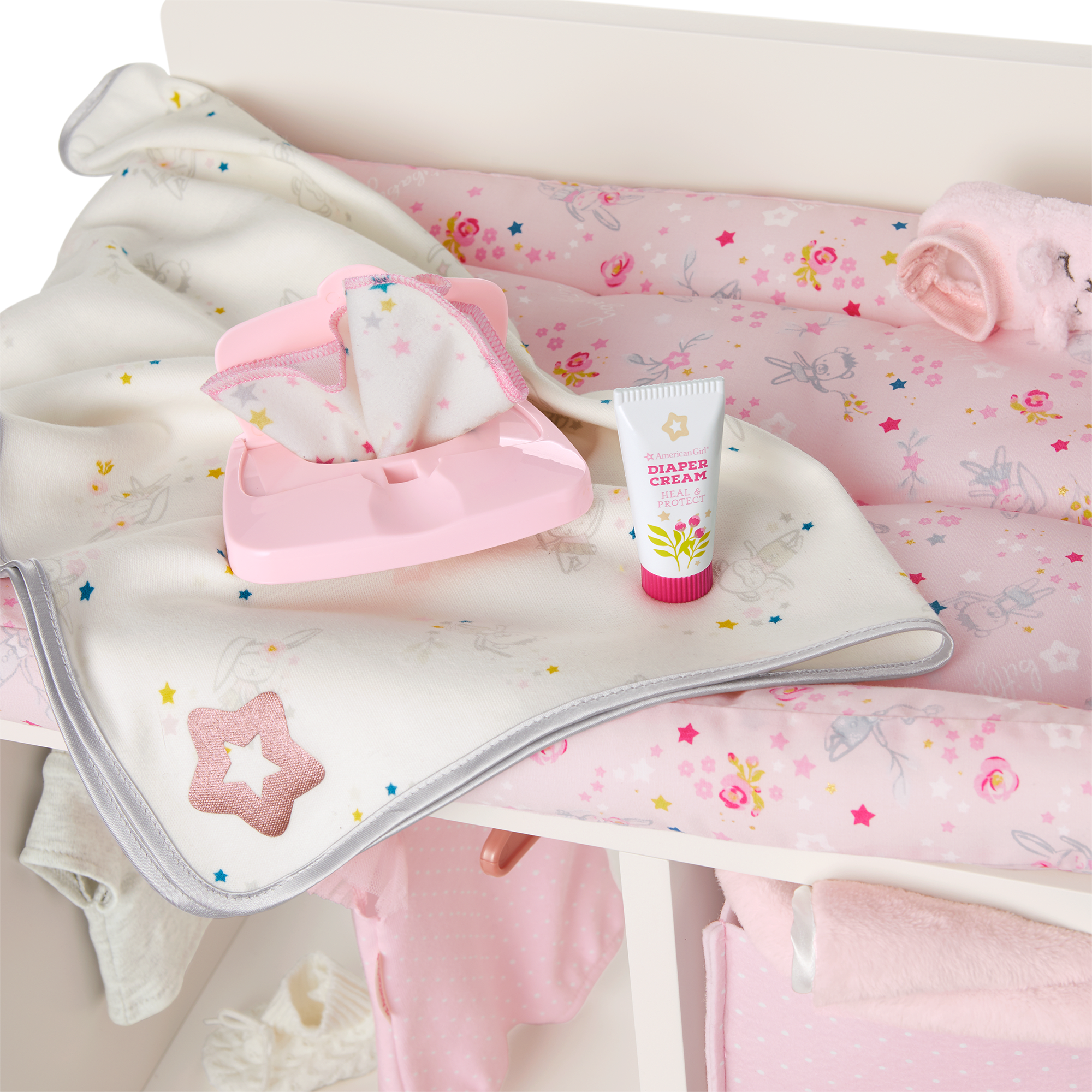 Dots & Blooms Changing Table with Storage A7