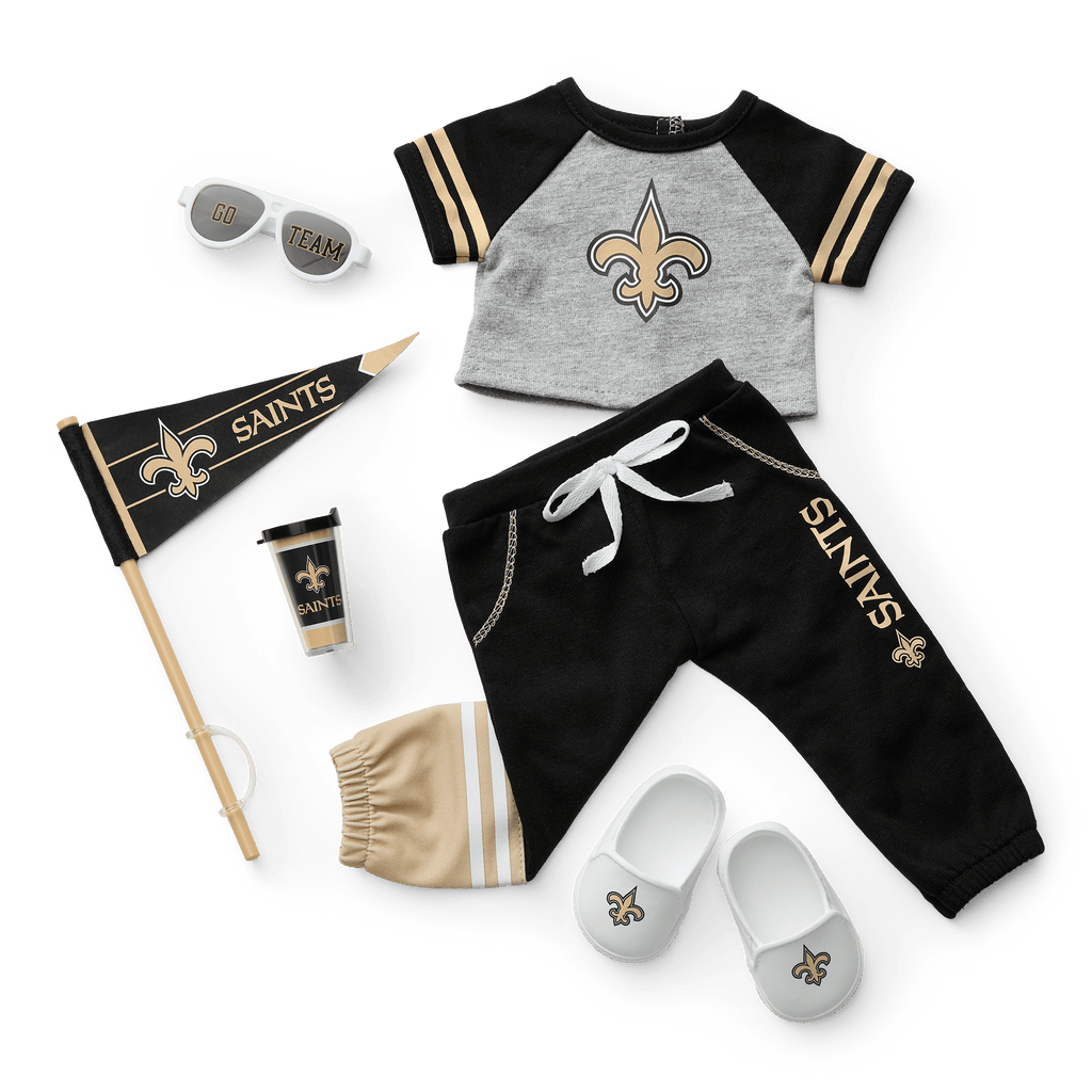 American Girl® x NFL New Orleans Saints Fan Outfit & Accessories for 18-inch Dolls F1