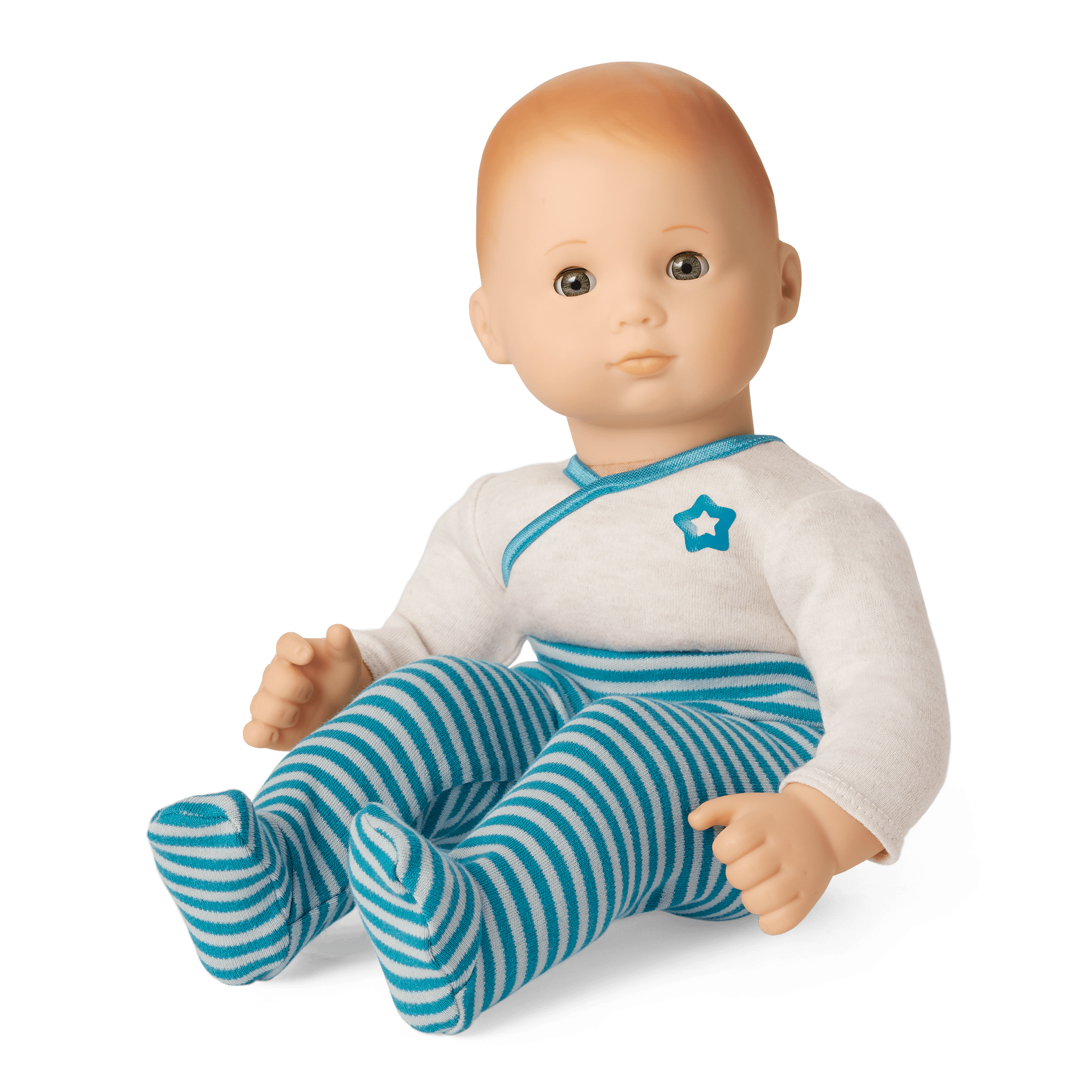 Bitty Baby® Doll #6 with red hair in Soft Blue C8