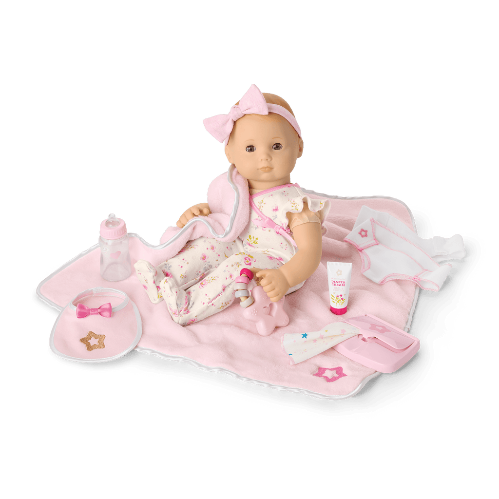Bitty Baby® Doll #6 with red hair Care & Play Set F0