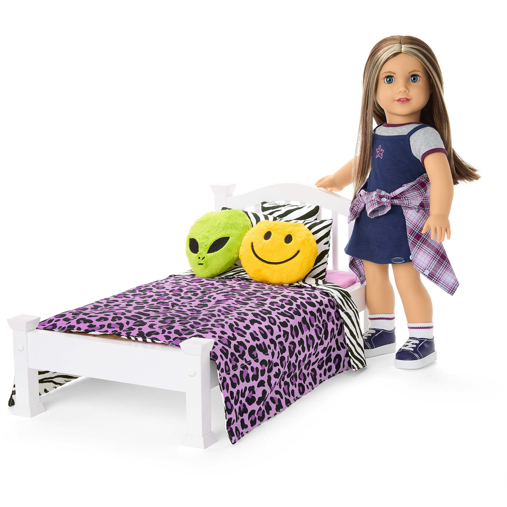 Nicki’s™ Bed & Animal-Print Bedding Set for 18-inch Dolls (Historical Characters) F8