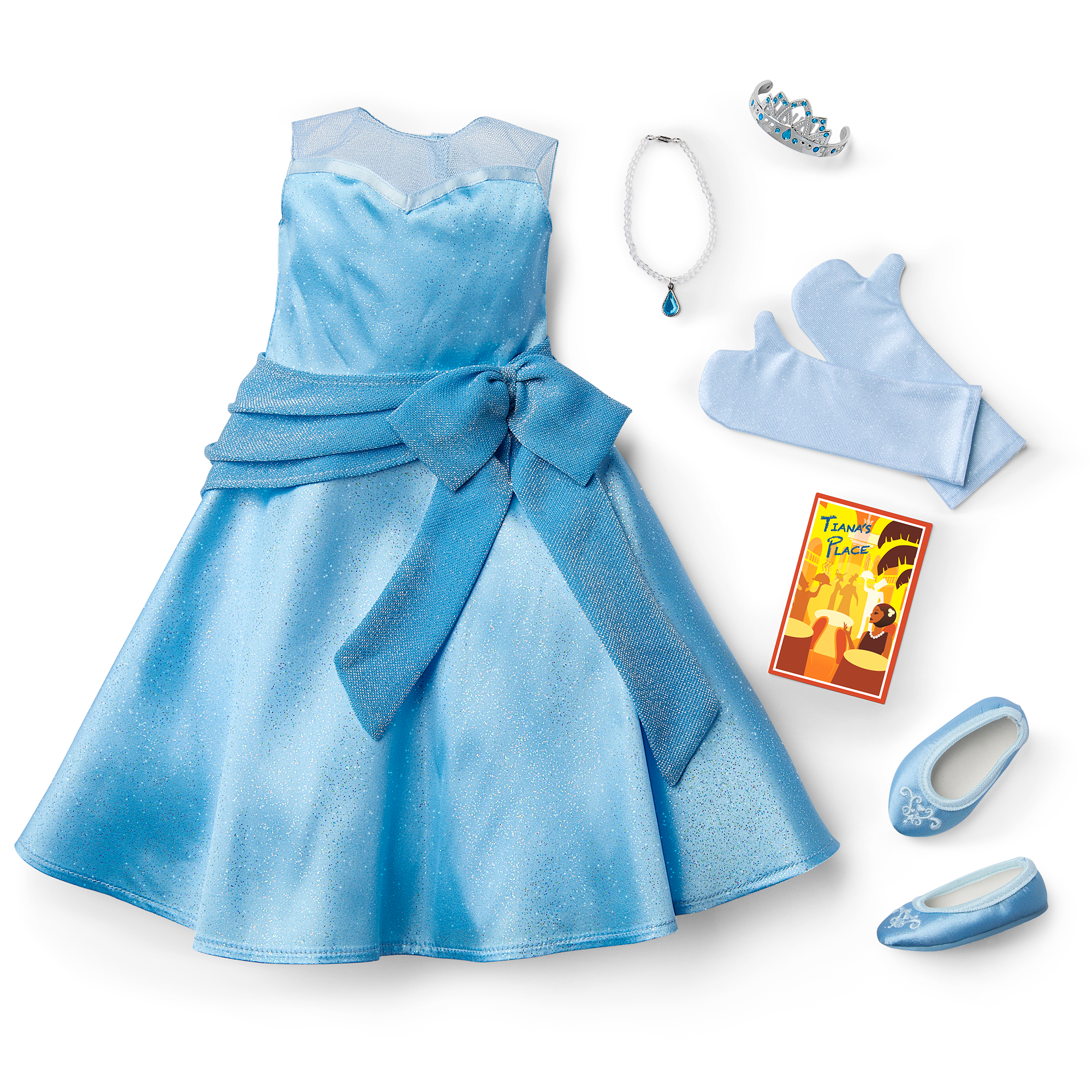 American Girl® Disney Princess Tiana Evening Star Dress & Accessories for 18-inch Dolls E2