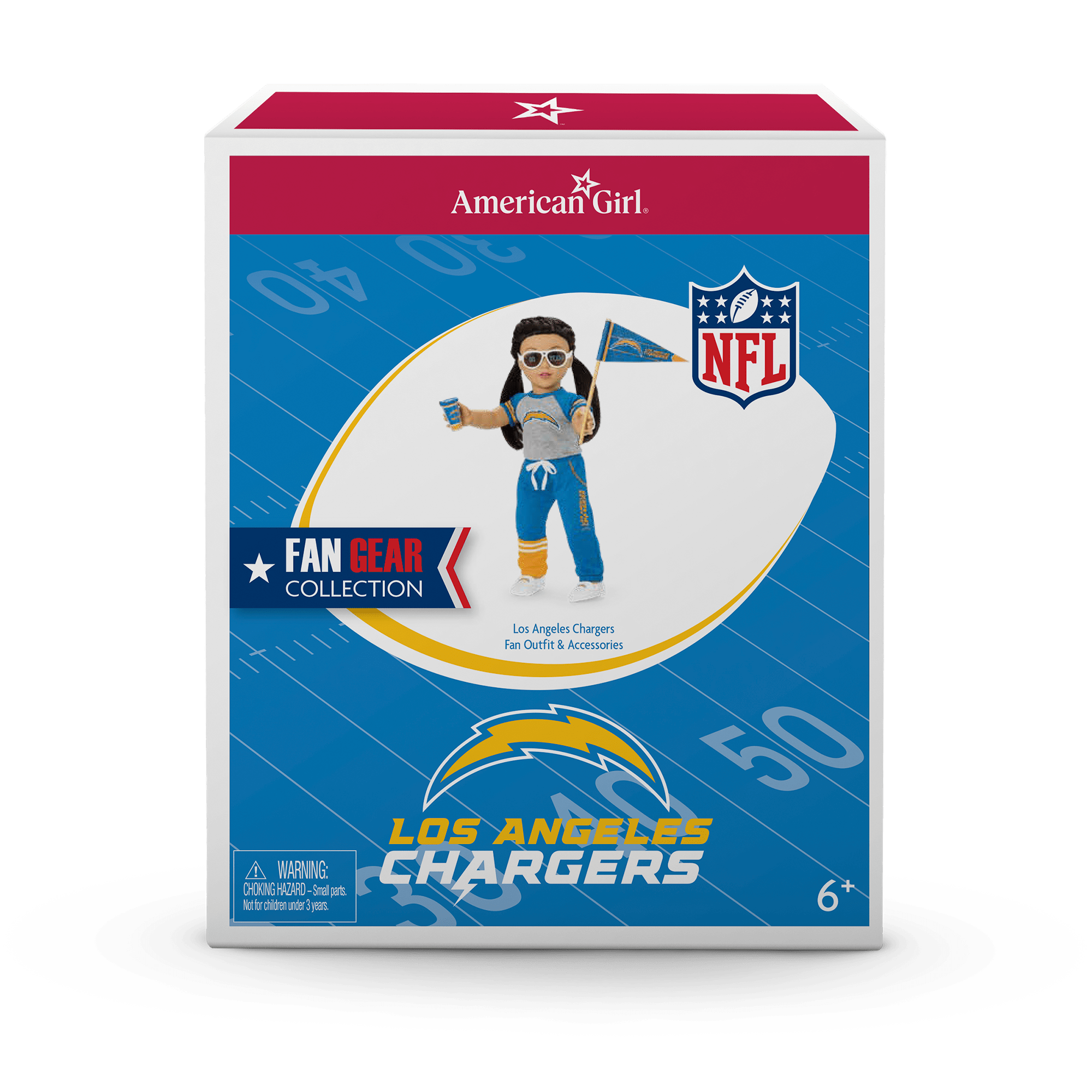 American Girl® x NFL Los Angeles Chargers Fan Outfit & Accessories for 18-inch Dolls F9