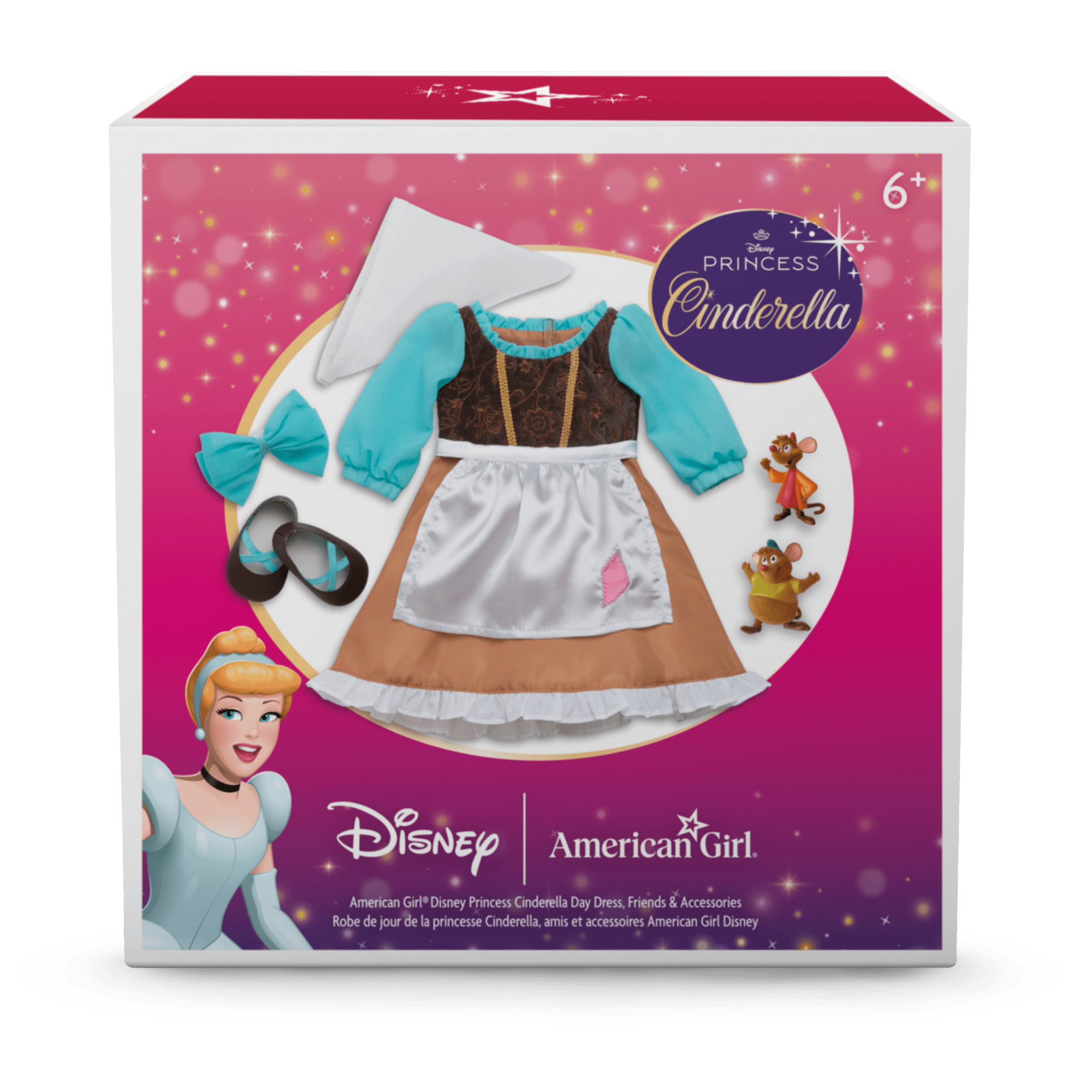 American Girl® Disney Princess Cinderella Day Dress, Friends & Accessories for 18-inch Dolls E1