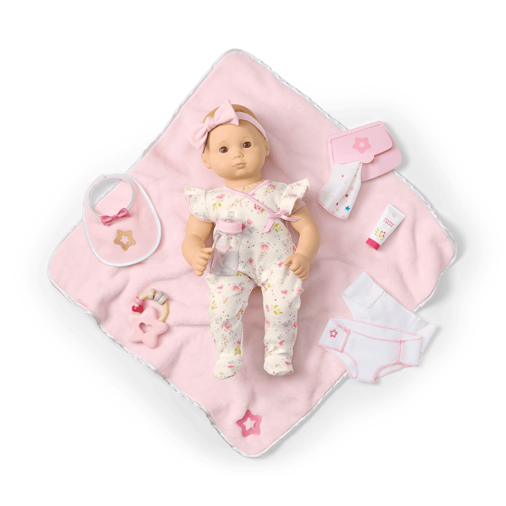 Bitty Baby® Doll #6 with red hair Care & Play Set F0