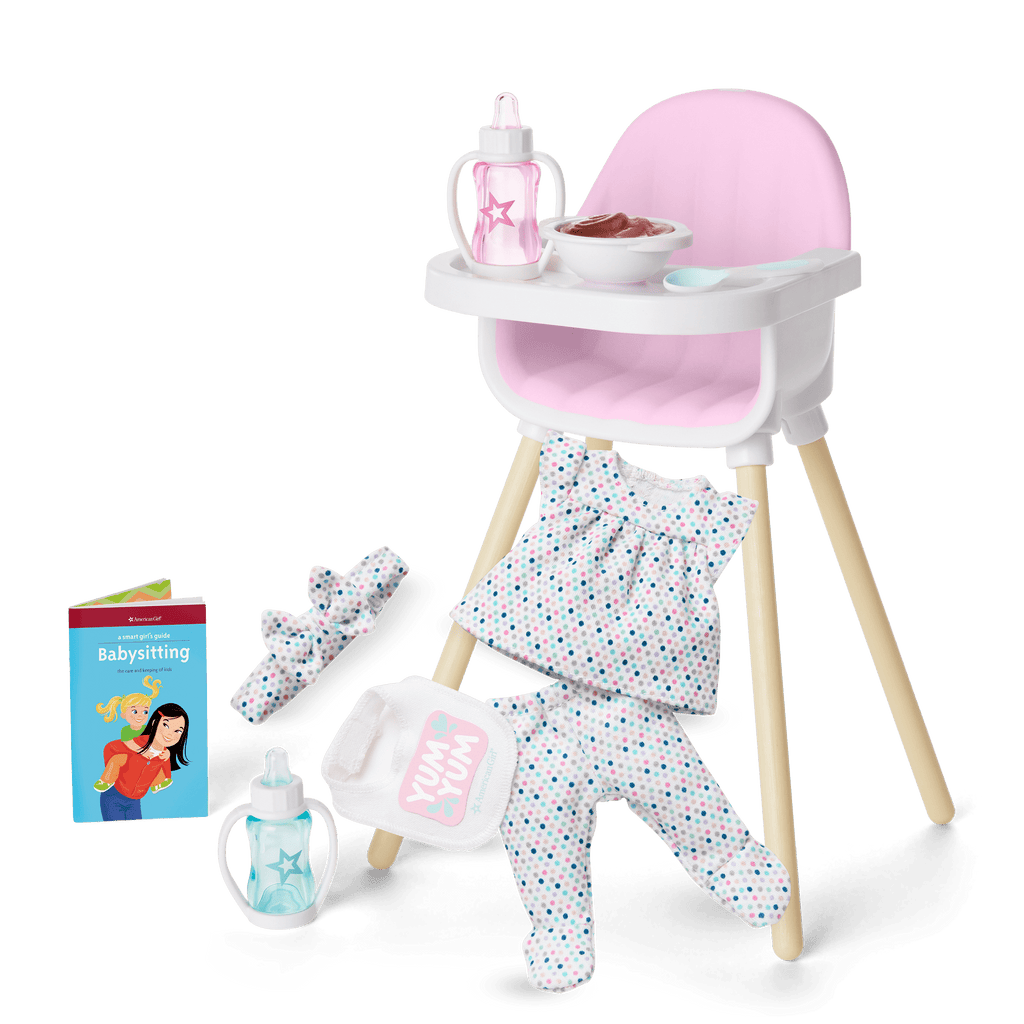 Little Bitty Baby™ Layette & High Chair Set for 7.75-inch Dolls F4