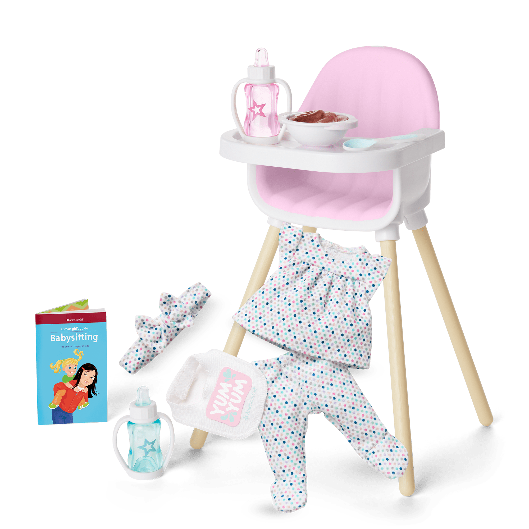 Little Bitty Baby™ Layette & High Chair Set for 7.75-inch Dolls F4