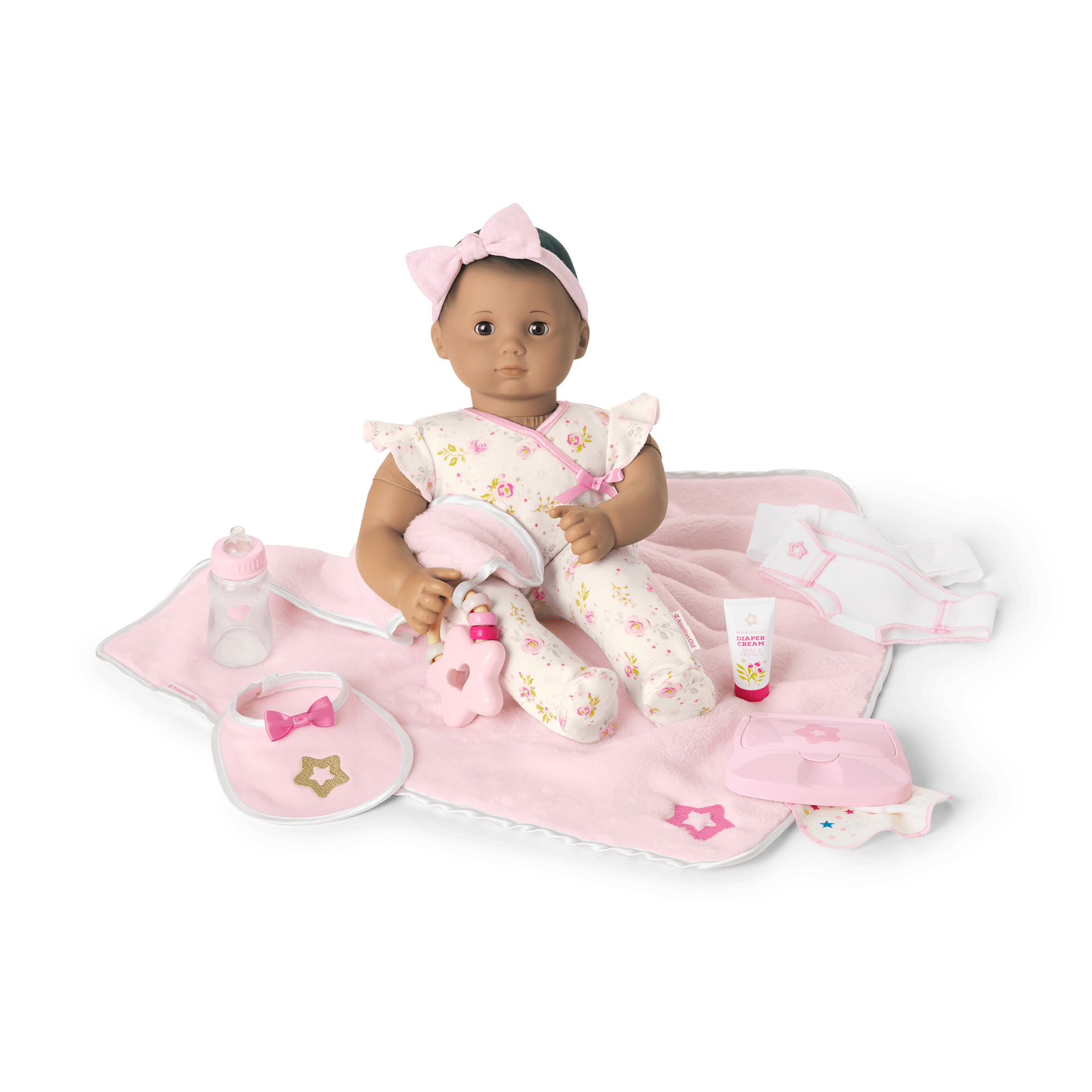 Bitty Baby® Doll #5 with brown hair Care & Play Set D9