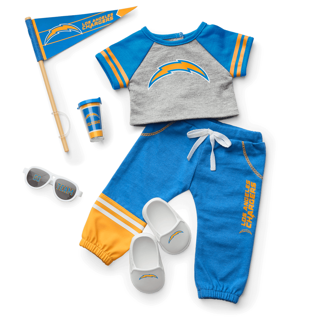 American Girl® x NFL Los Angeles Chargers Fan Outfit & Accessories for 18-inch Dolls F9