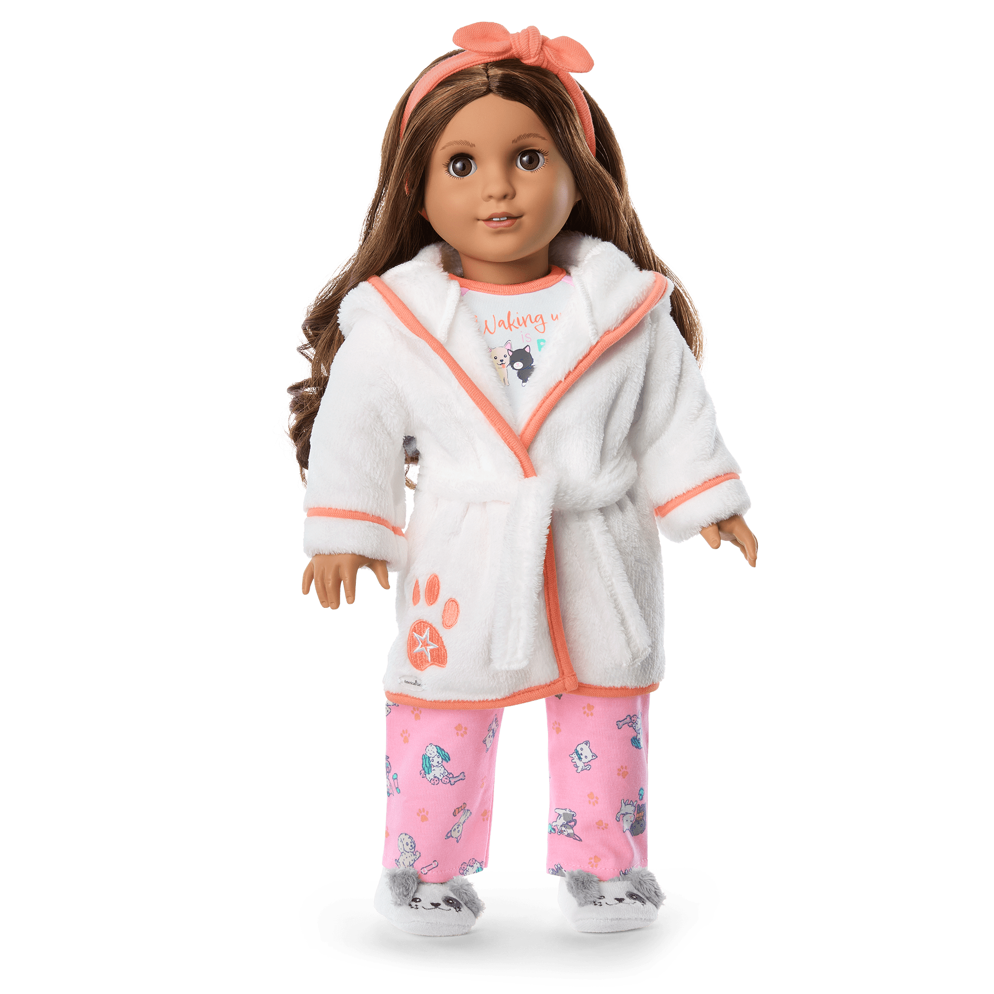 Comfy Puppy Robe Set for Girls & 18-inch Dolls D9