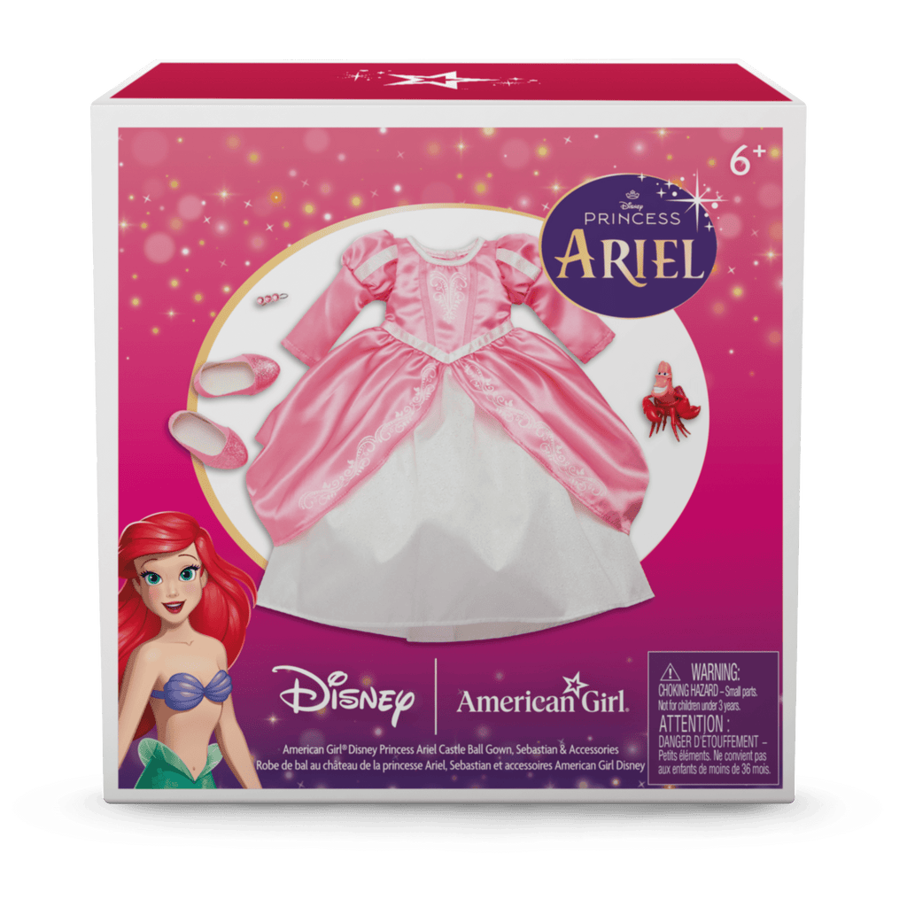 American Girl® Disney Princess Ariel Castle Ball Gown, Sebastian & Accessories for 18-inch Dolls B1