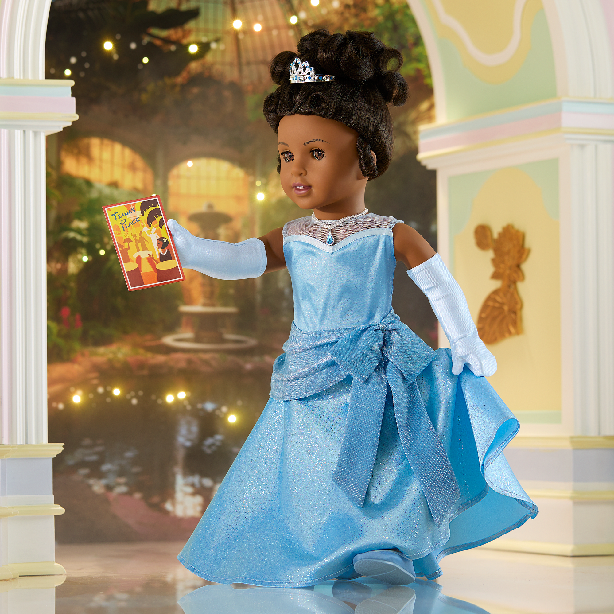 American Girl® Disney Princess Tiana Evening Star Dress & Accessories for 18-inch Dolls D3