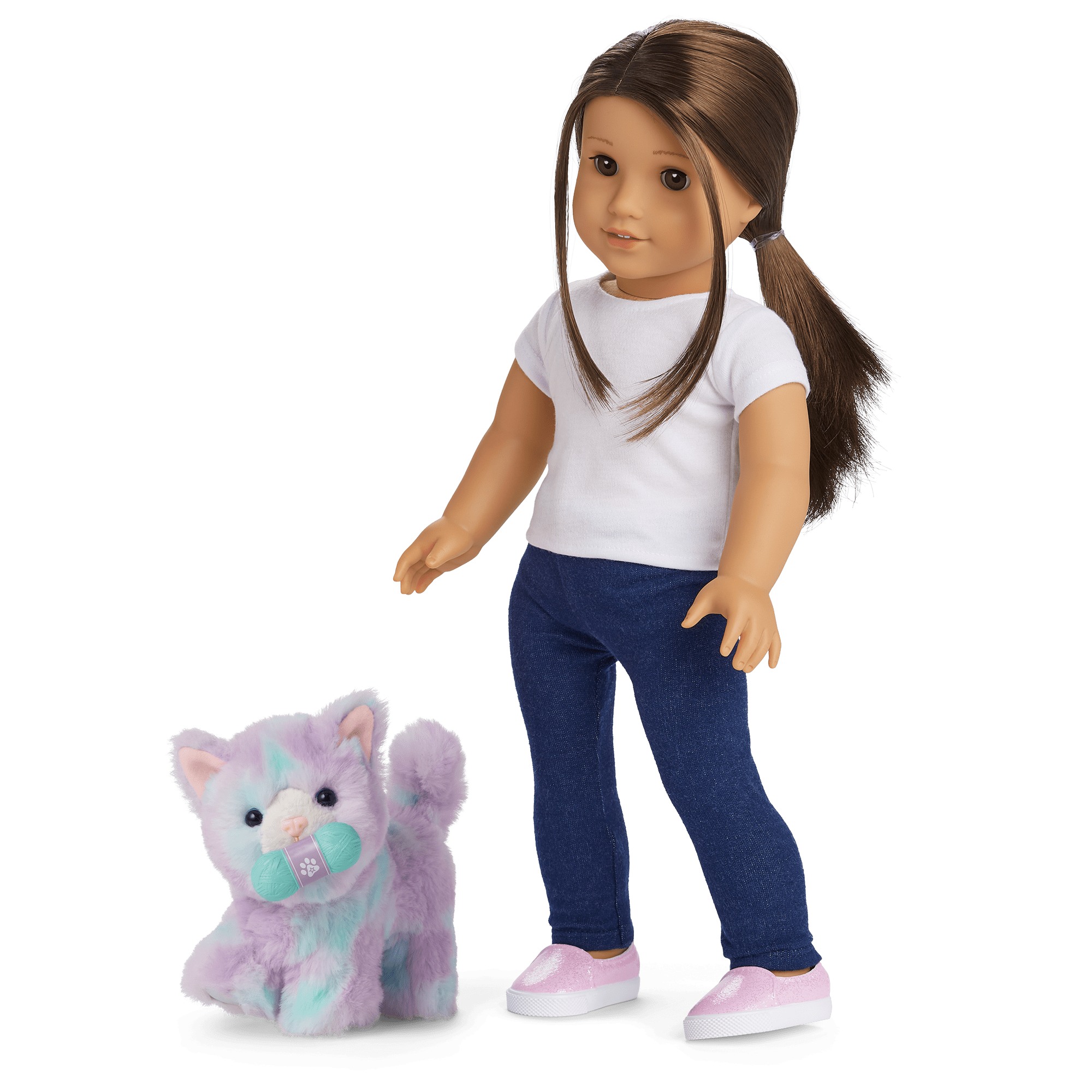 Purrpley Pink Kitty Cat for 18-inch Dolls D5