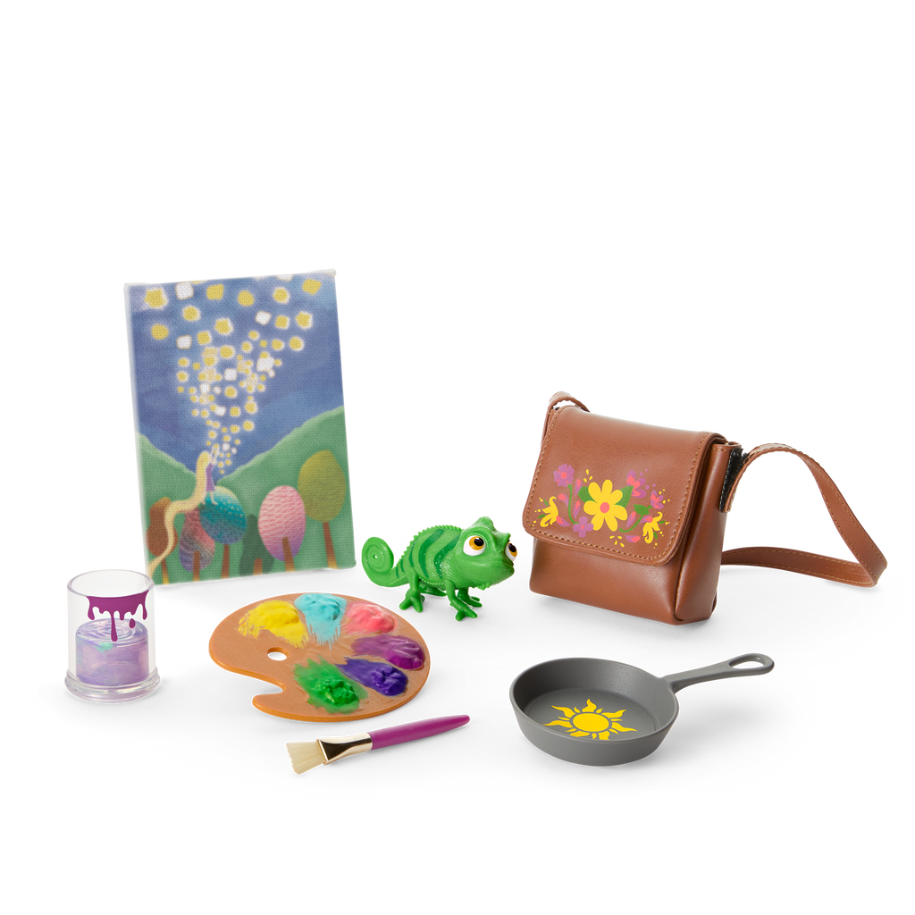 American Girl® Disney Princess Rapunzel Painting Accessories & Pascal for 18-inch Dolls C4