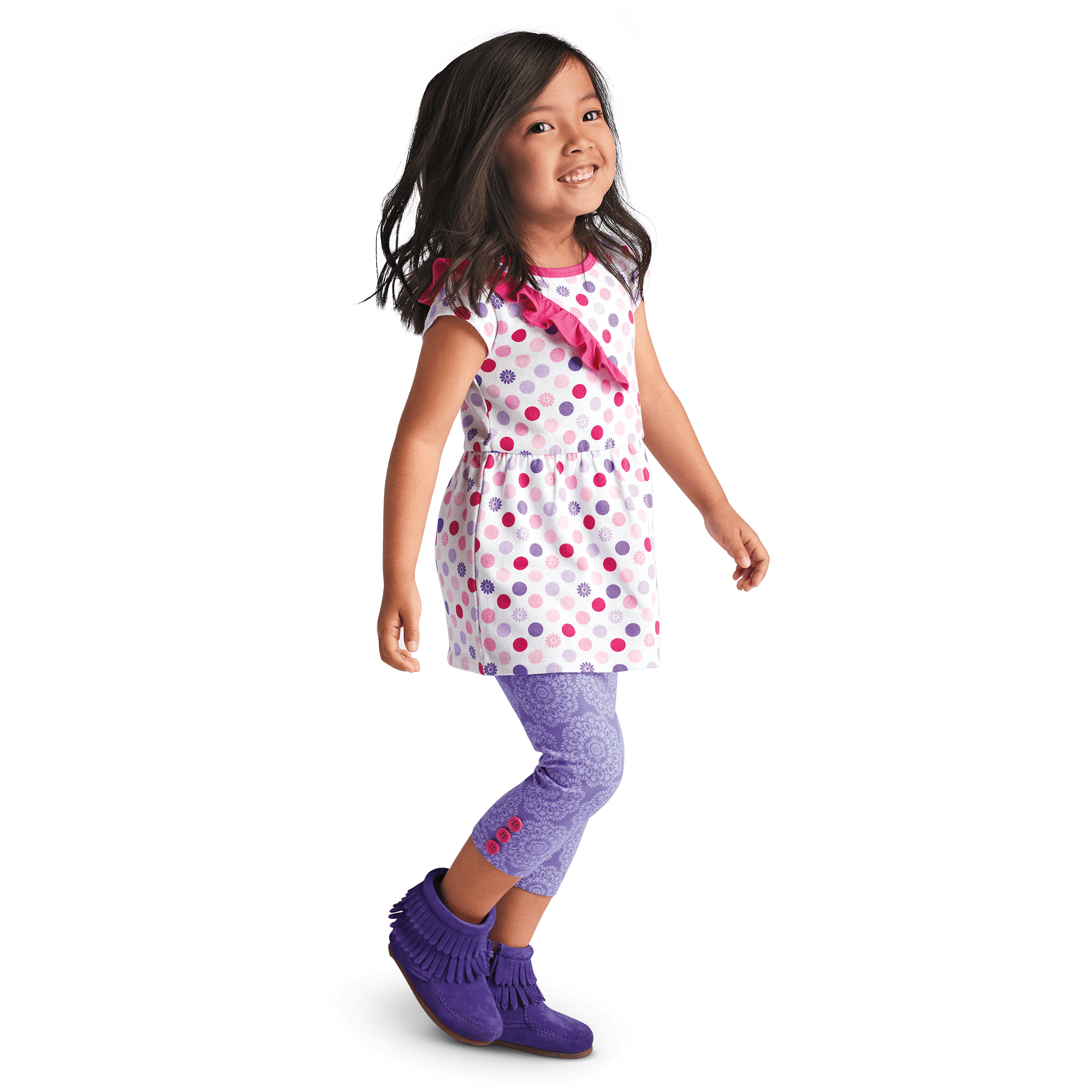 Playful Floral Leggings for Little Girls F5