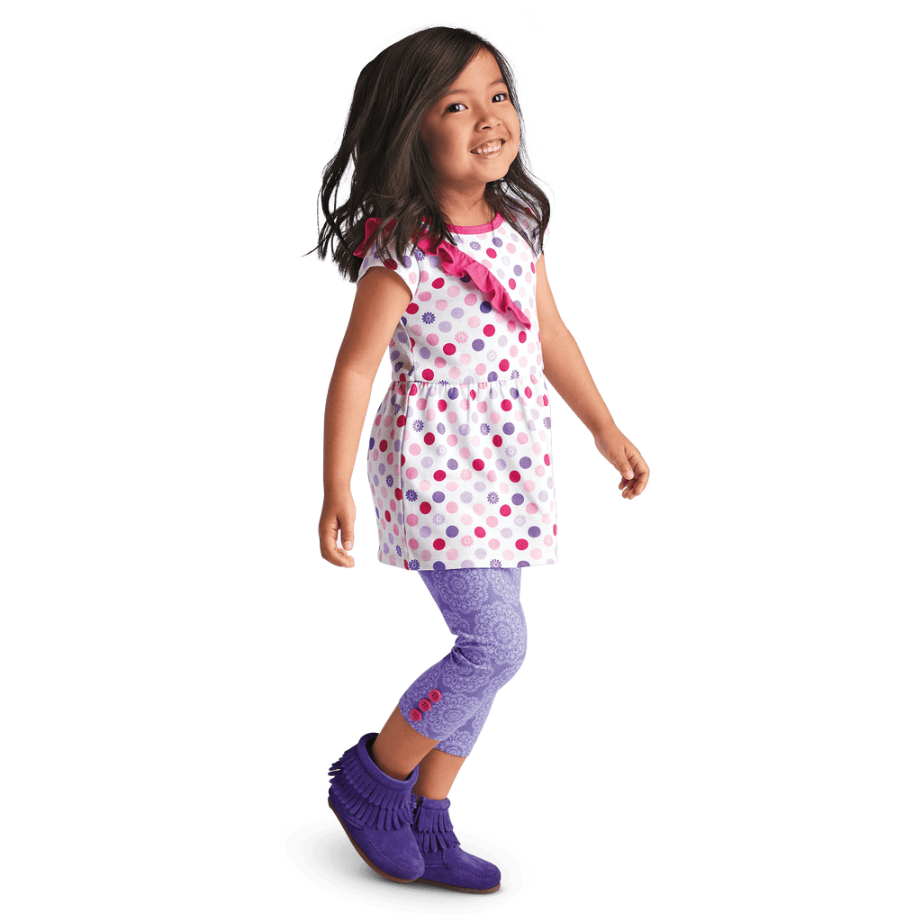 Playful Floral Leggings for Little Girls B1
