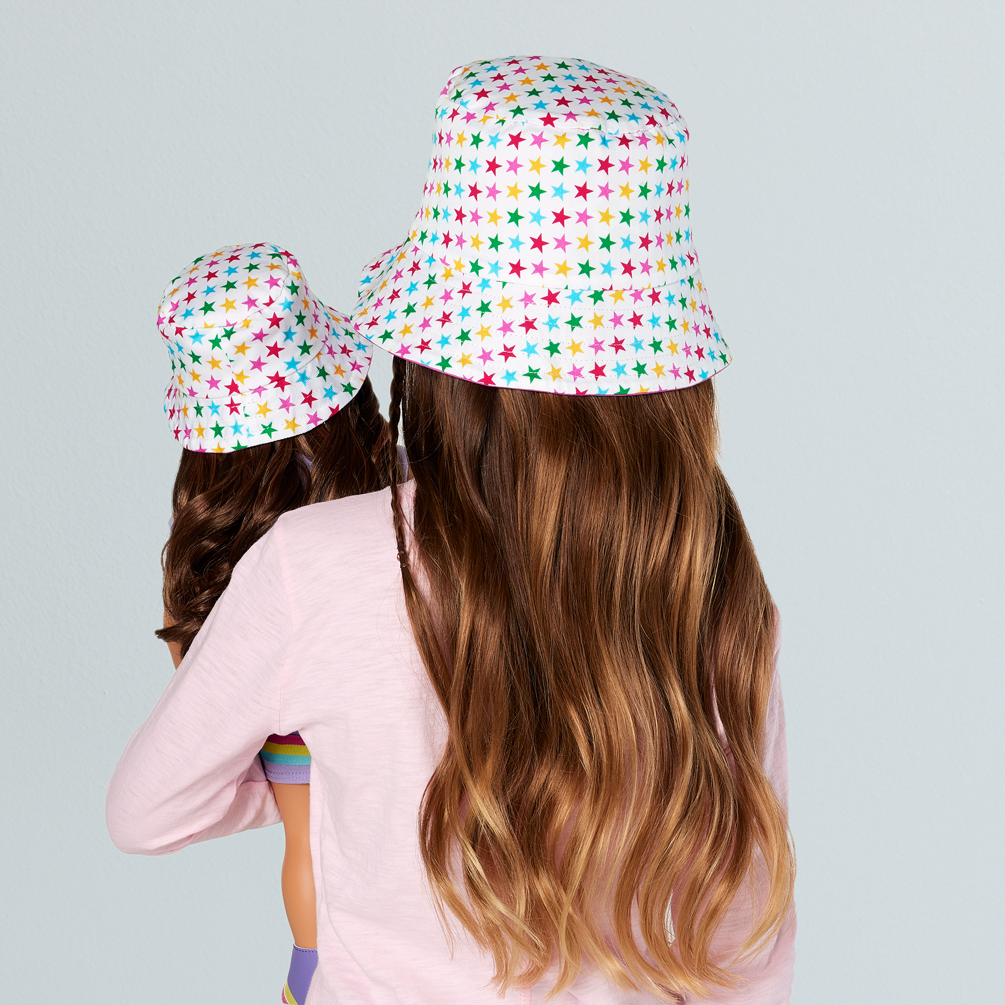 AG™ Star Bucket Hat Set for Girls & Dolls D0