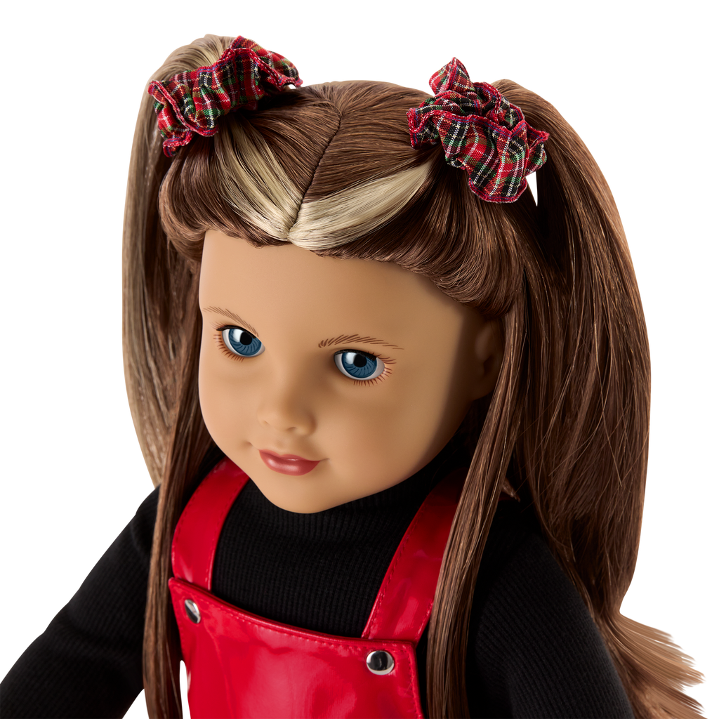 Nicki’s™ Red Vinyl Jumper Outfit for 18-inch Dolls (Historical Characters) A0