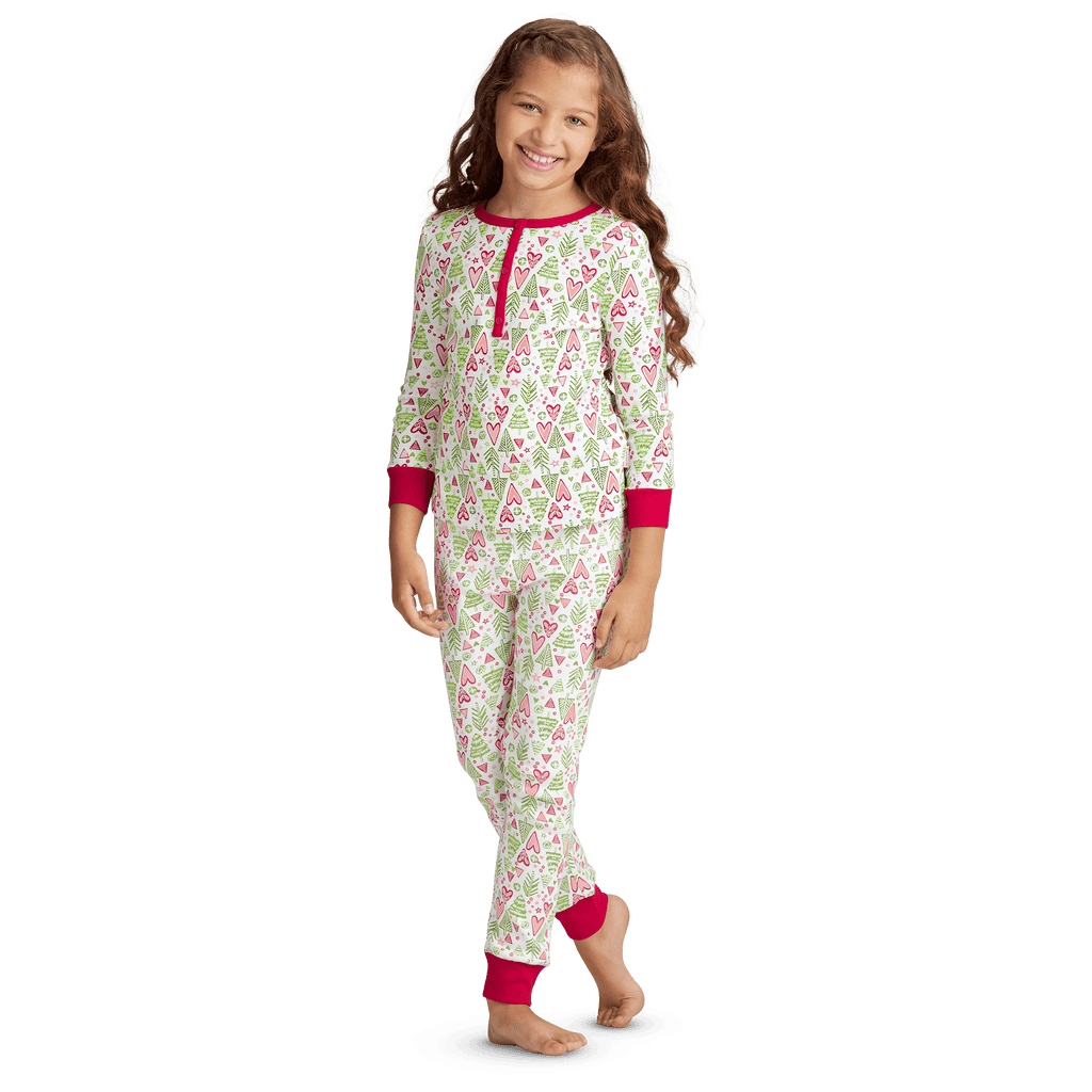 Hearts & Pines Holiday PJs for Girls B8