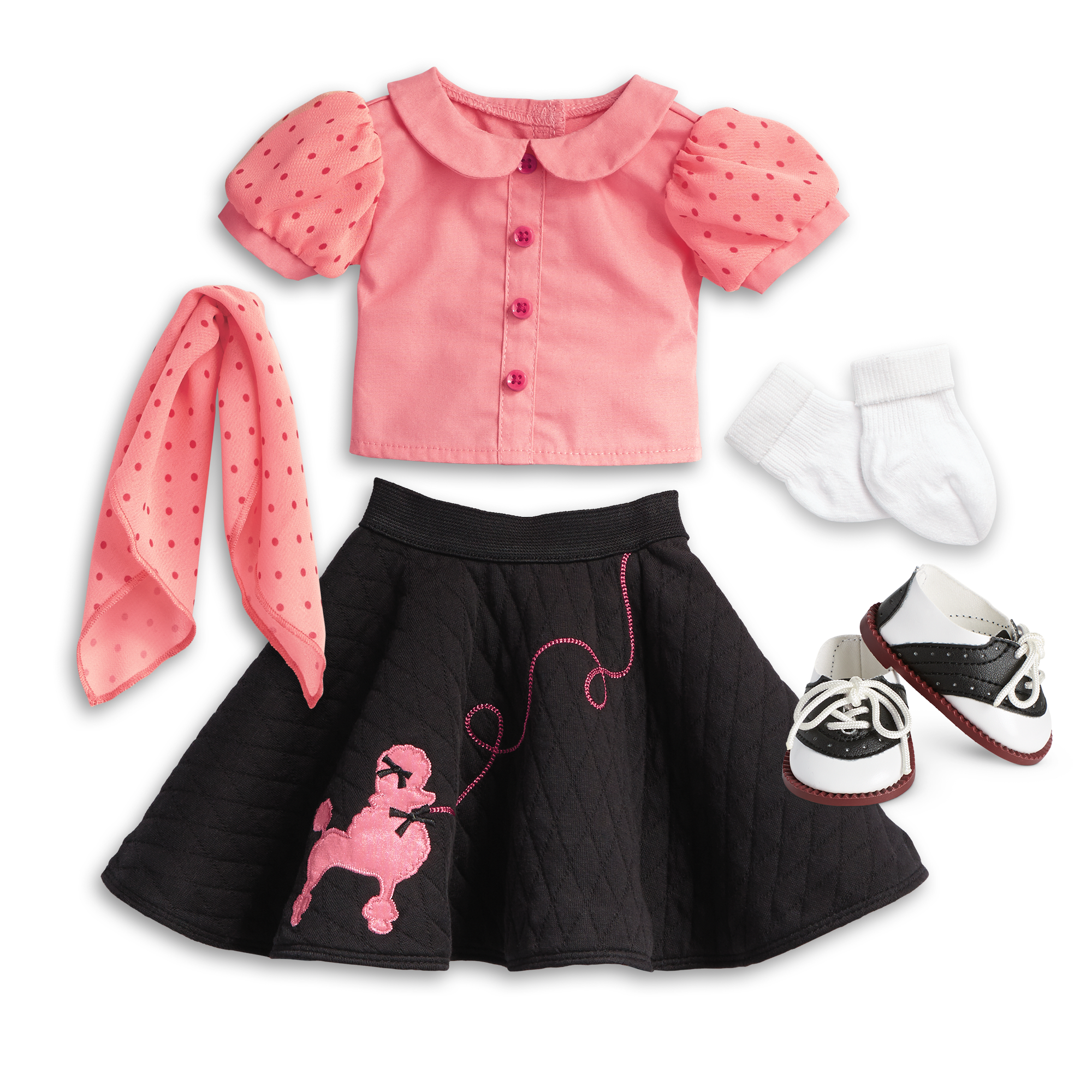 Maryellen's™ Poodle Skirt Outfit for 18-inch Dolls (Historical Characters) A8