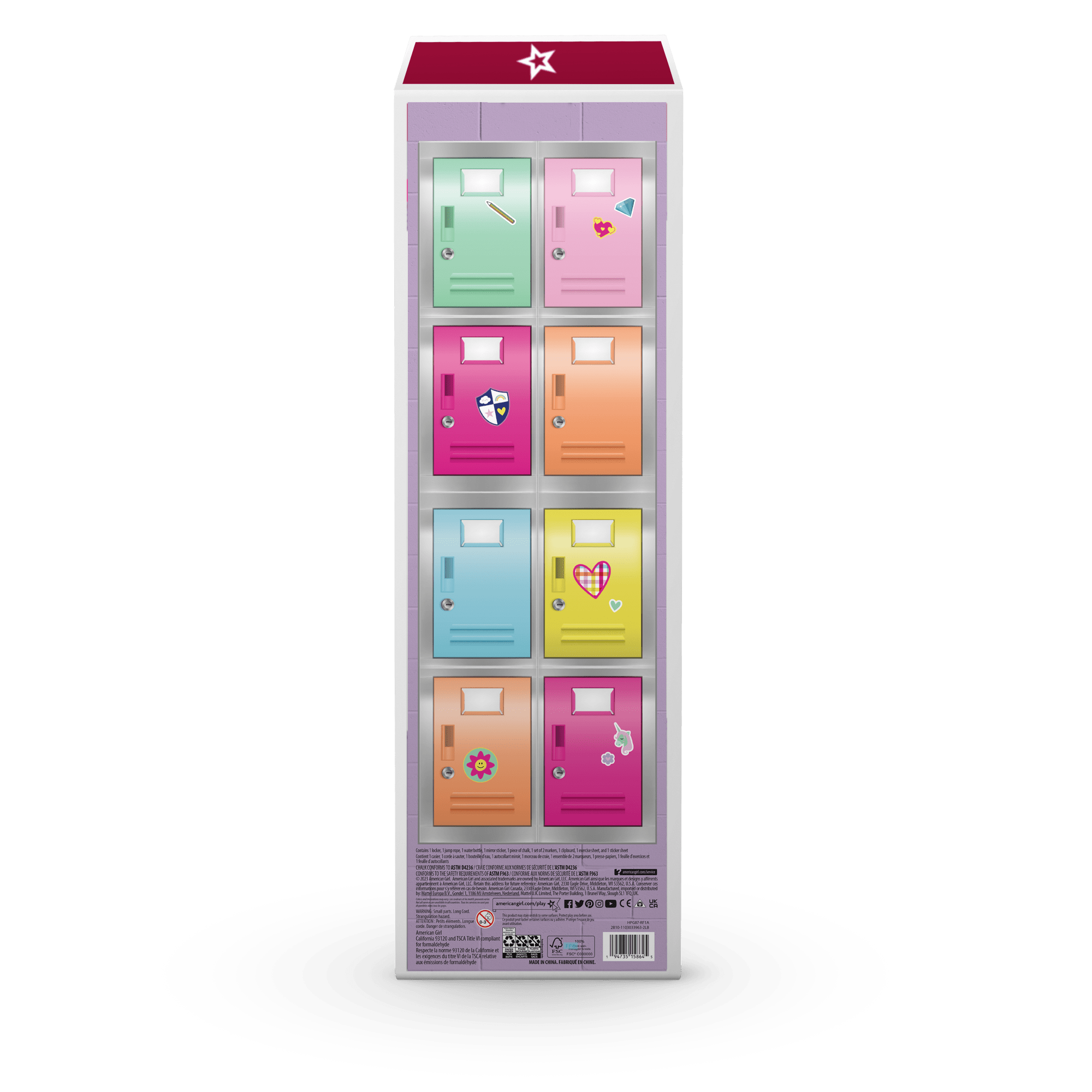 Colorful Cubbies Locker Set for 18-inch Dolls E0