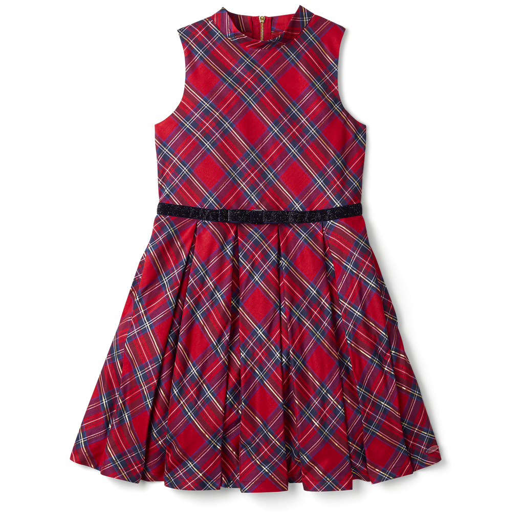 Pretty Plaid Christmas Dress for Girls A9