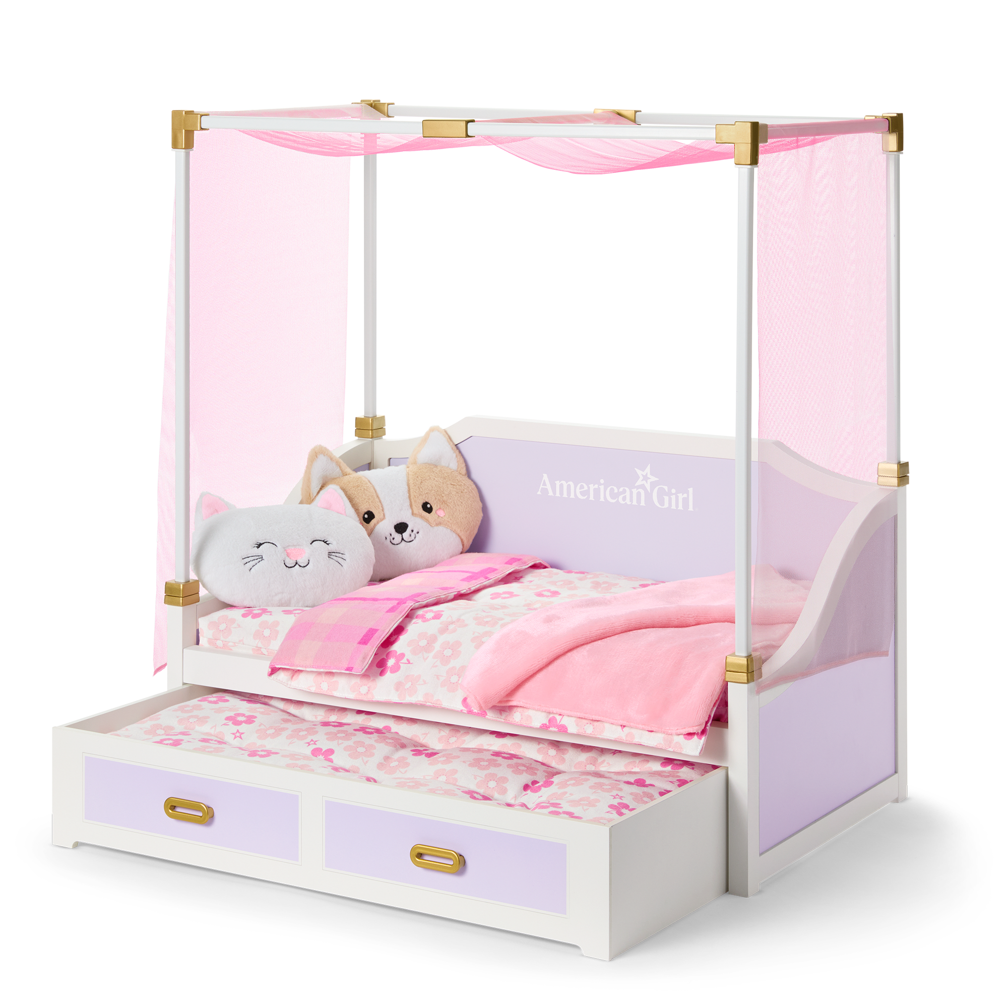 All Set for Sleepovers Canopy Bed for 18-inch Dolls E6
