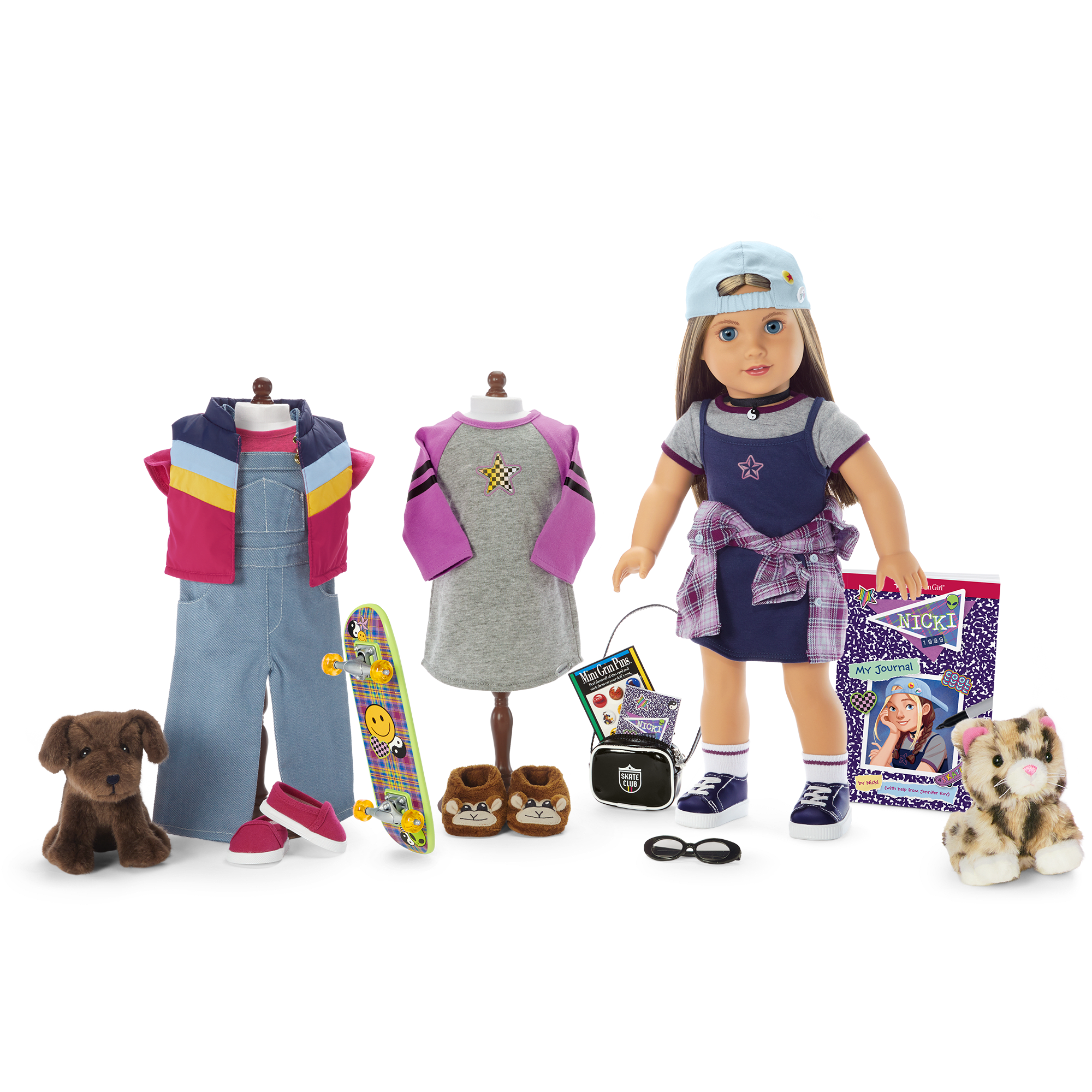 ’90s Twins Nicki’s™ Skateboarding Gift Set (Historical Characters) B8