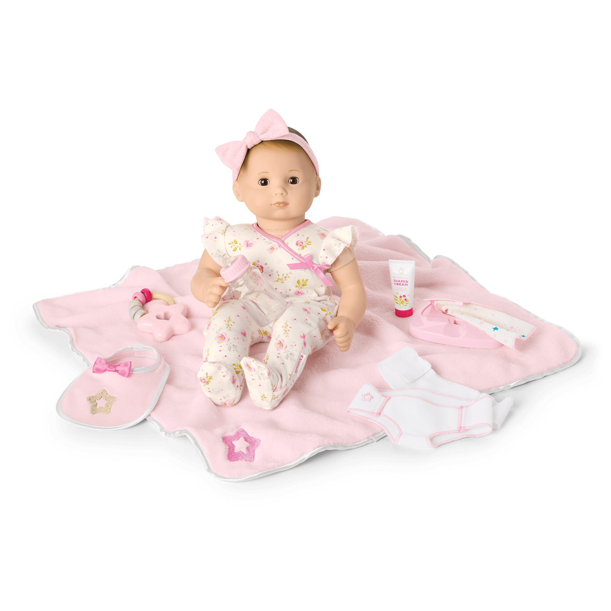 Bitty Baby® Doll #2 with brown hair Care & Play Set D4