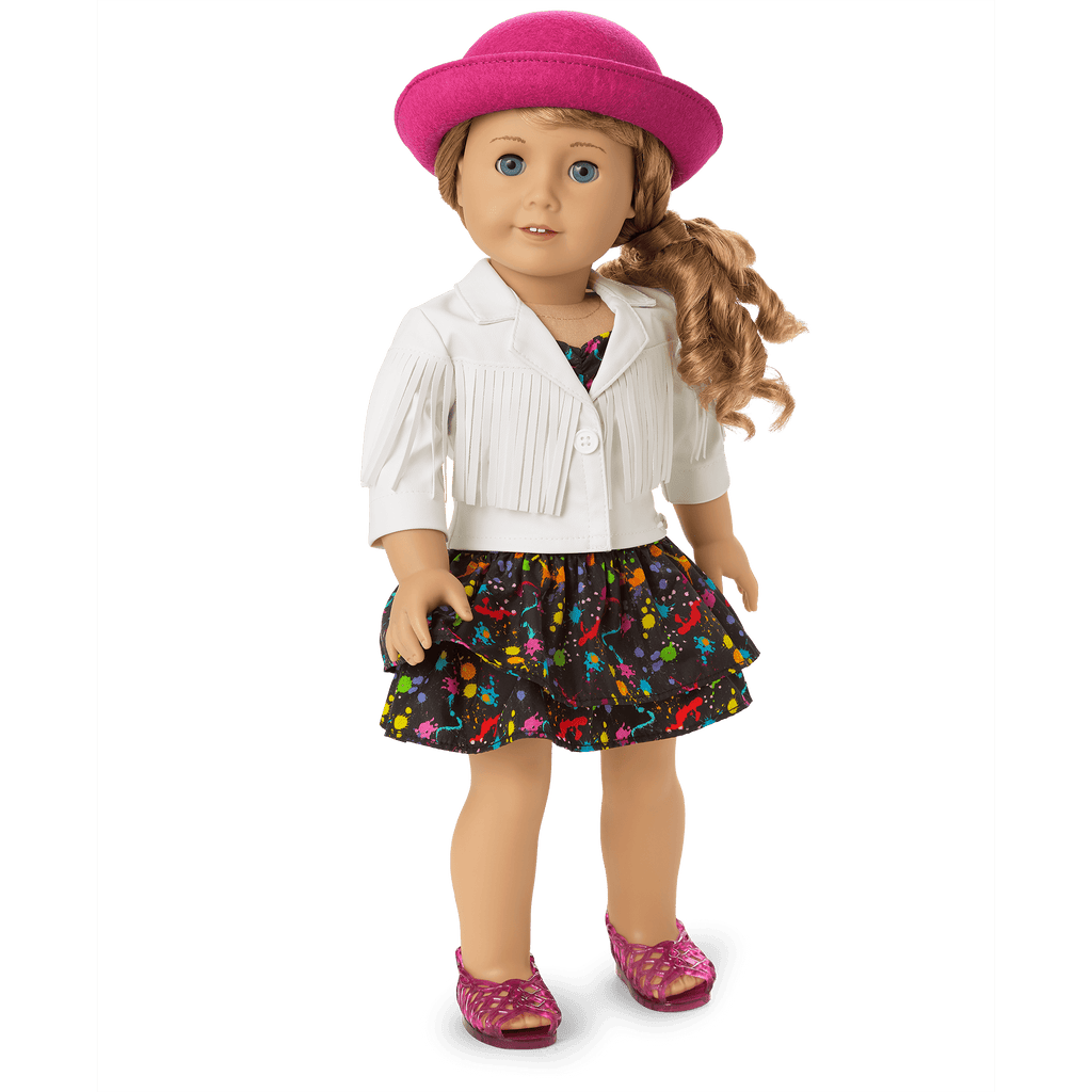 Courtney’s™ White Fringe Jacket for 18-inch Dolls (Historical Characters) B2