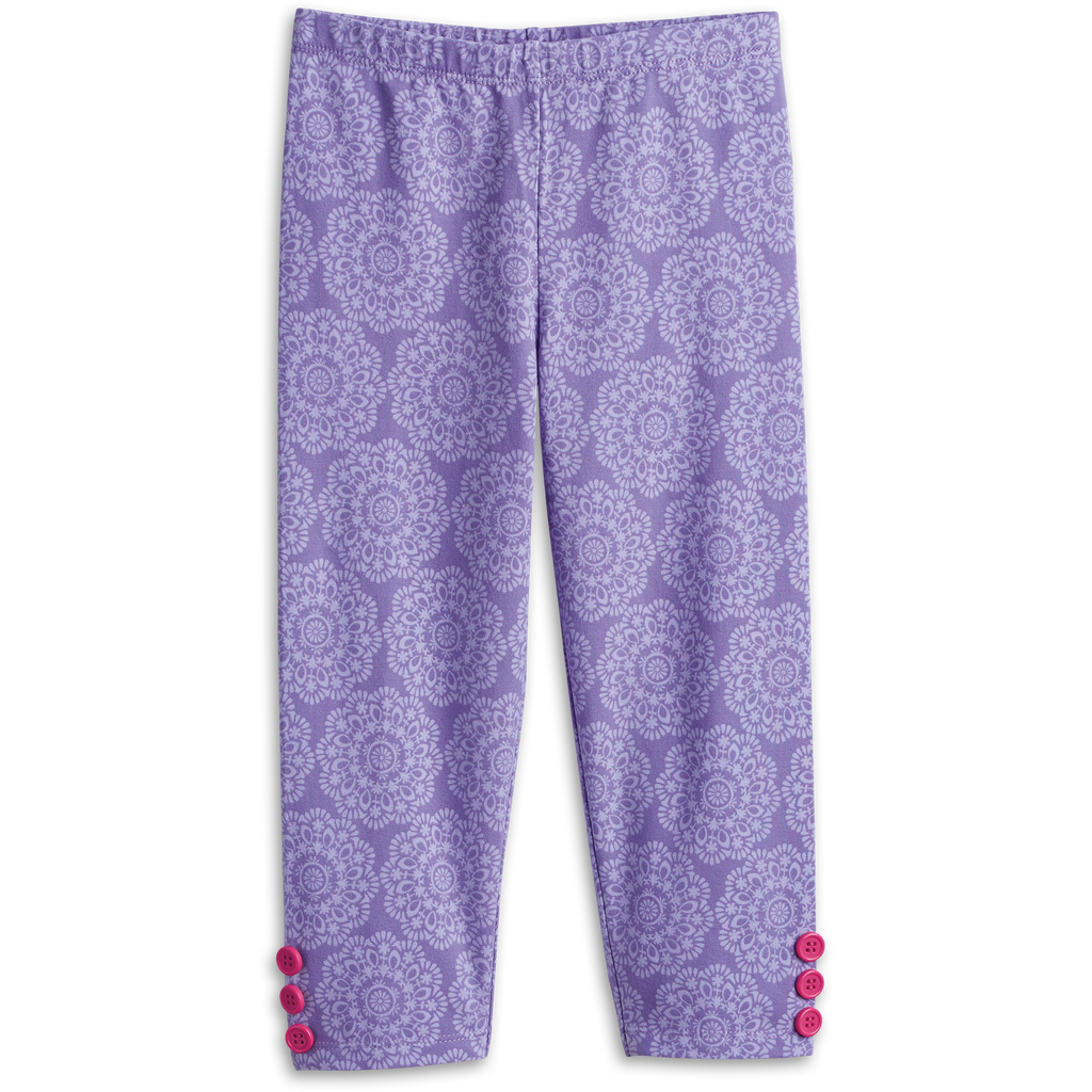 Playful Floral Leggings for Little Girls B1
