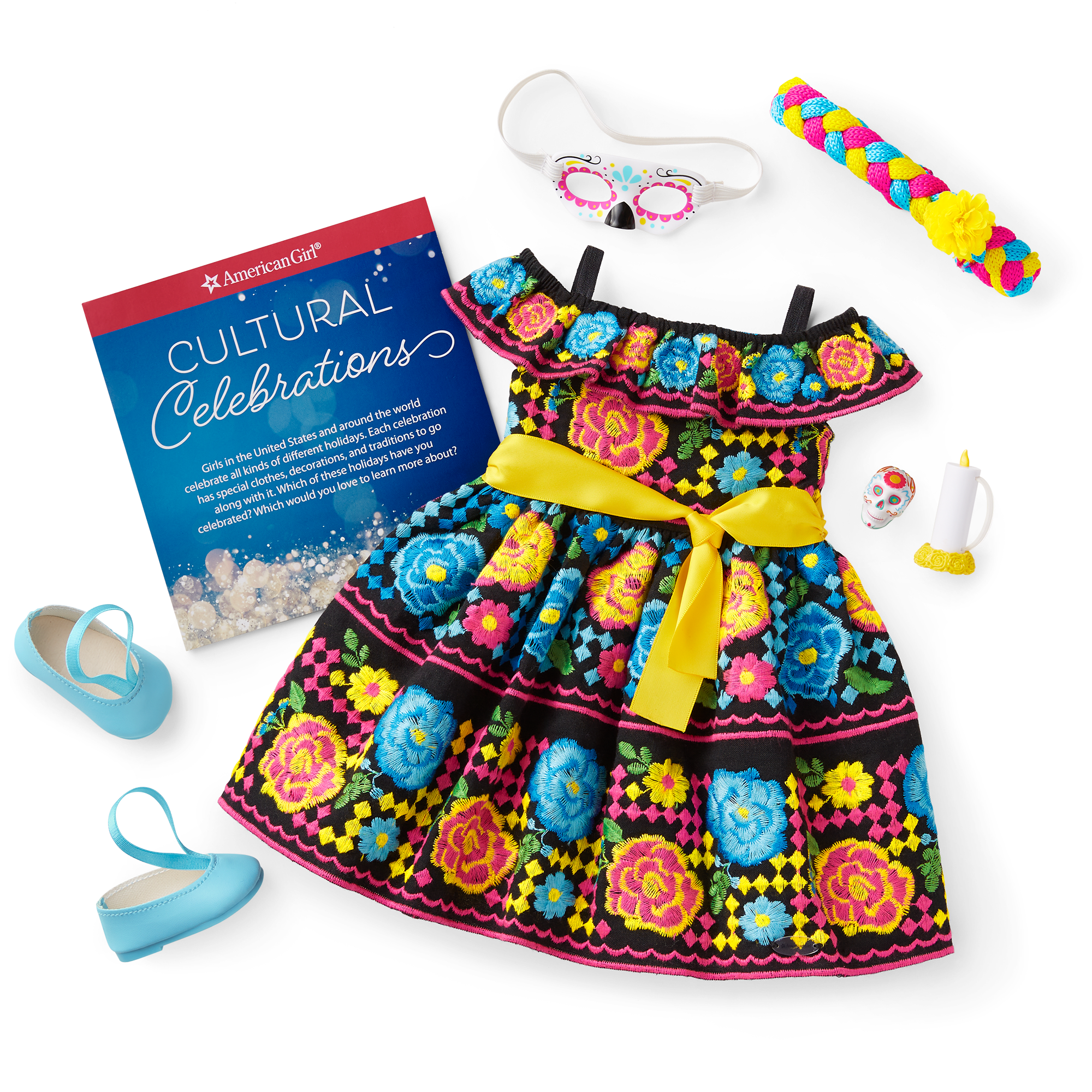 Día de Muertos Celebration Outfit for 18-inch Dolls E7