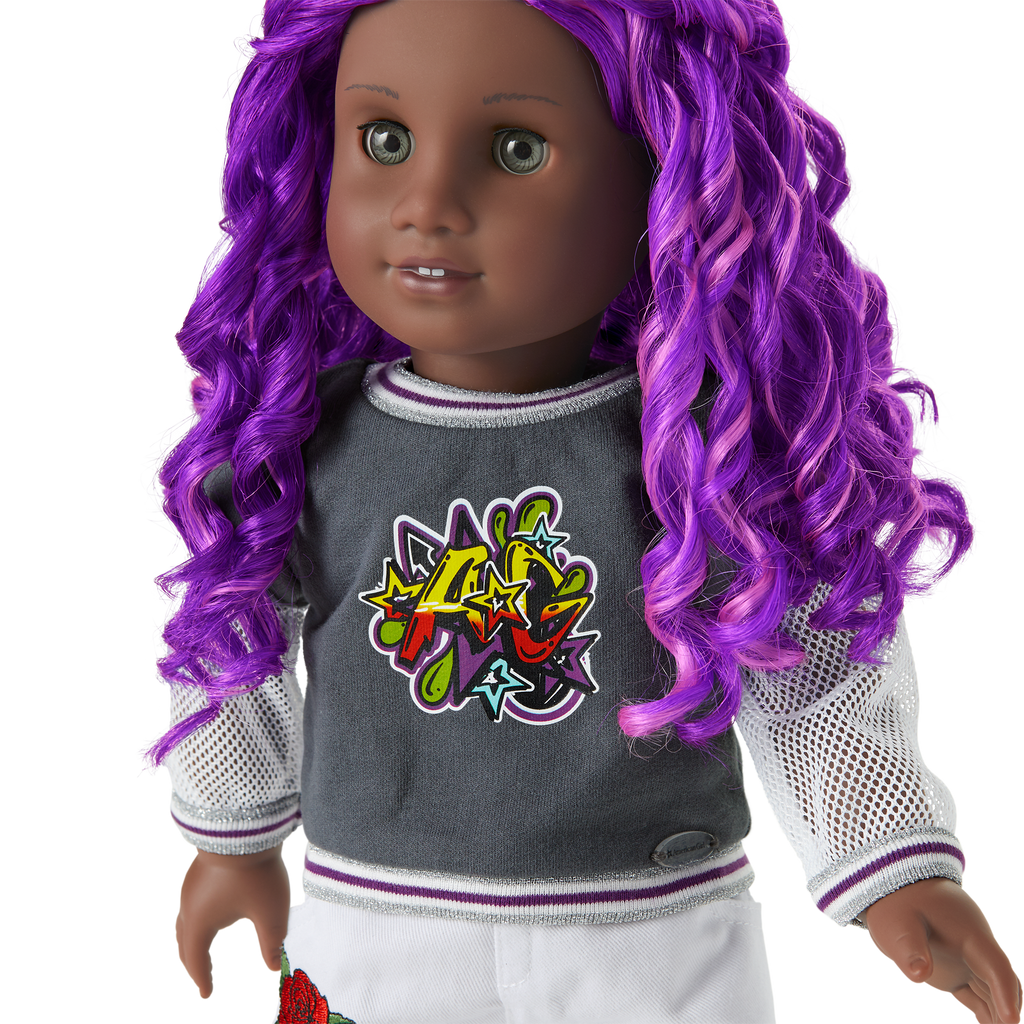 Truly Me™ 18-inch Doll #91 with curly purple hair E0