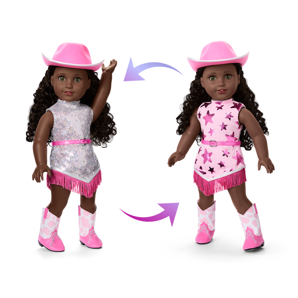 Glam Pink Cowgirl Outfit for 18-inch Dolls D6