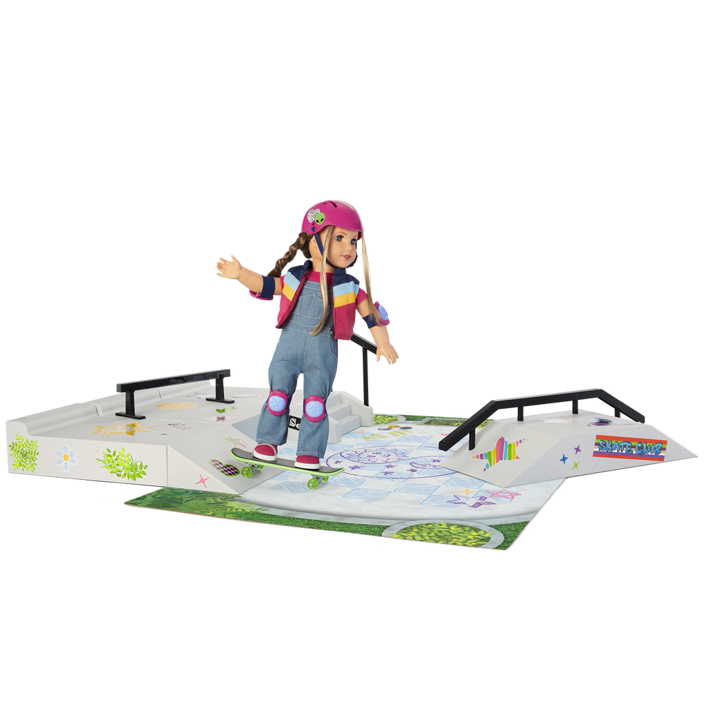 Isabel™ & Nicki's™ 2-in-1 Tennis Court & Skate Spot for 18-inch Dolls (Historical Characters) D0