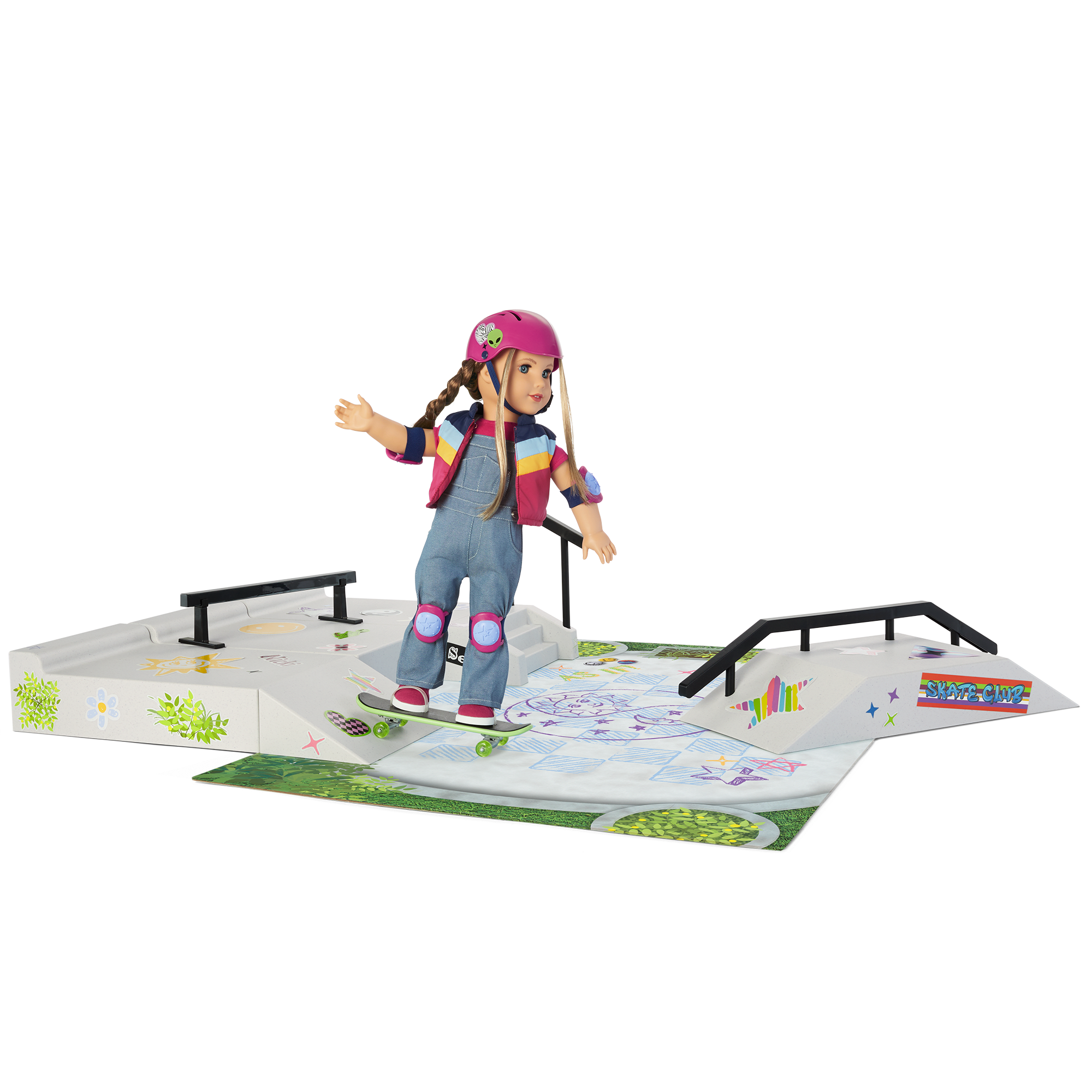 Isabel™ & Nicki's™ 2-in-1 Tennis Court & Skate Spot for 18-inch Dolls (Historical Characters) D0