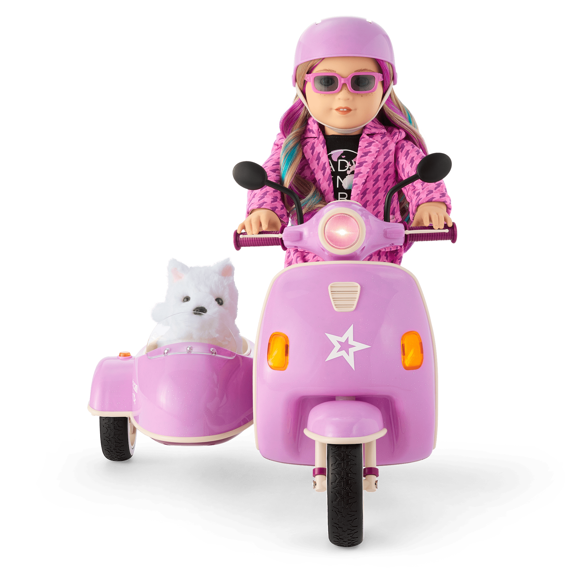 Hit the Road Scooter & Sidecar for 18-inch Dolls C9