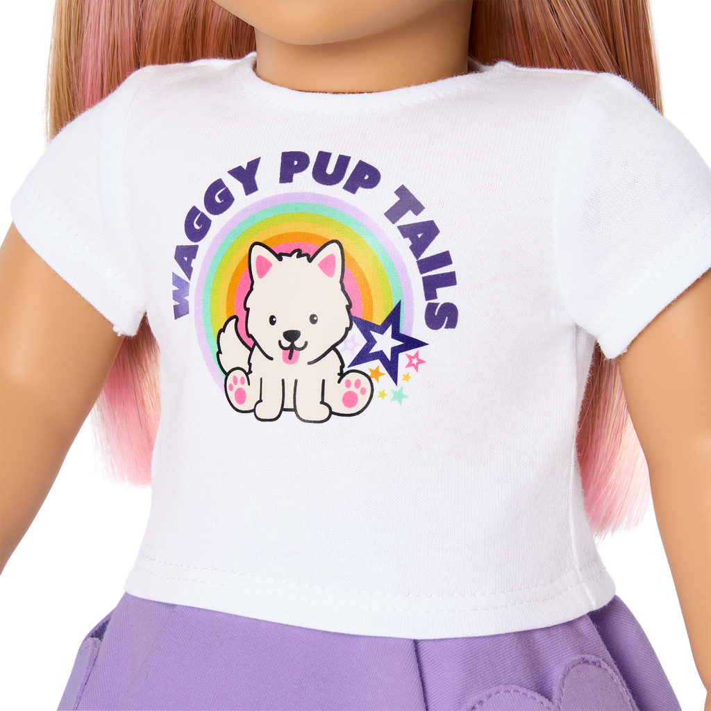 Summer’s™ Waggy Pup Tails™ Outfit for 18-inch Dolls (Girl of the Year™ 2025) F4