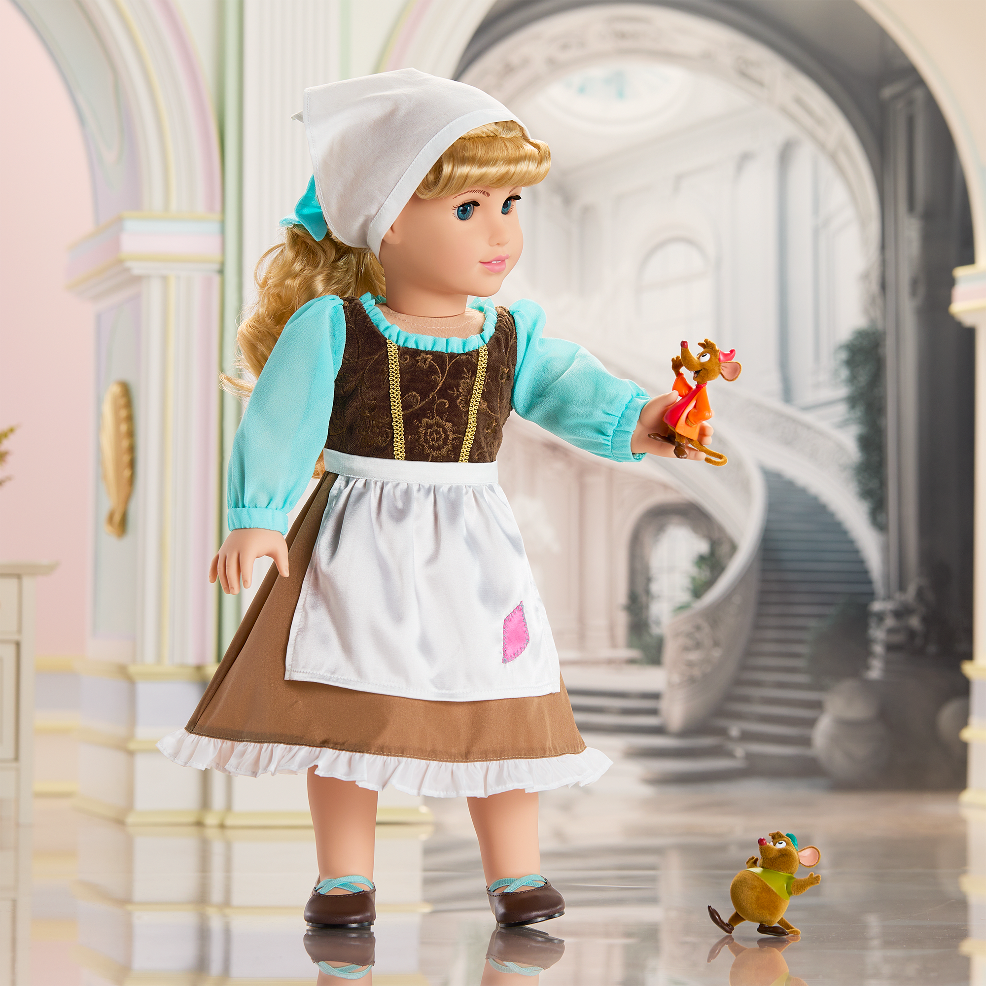 American Girl® Disney Princess Cinderella Day Dress, Friends & Accessories for 18-inch Dolls E1