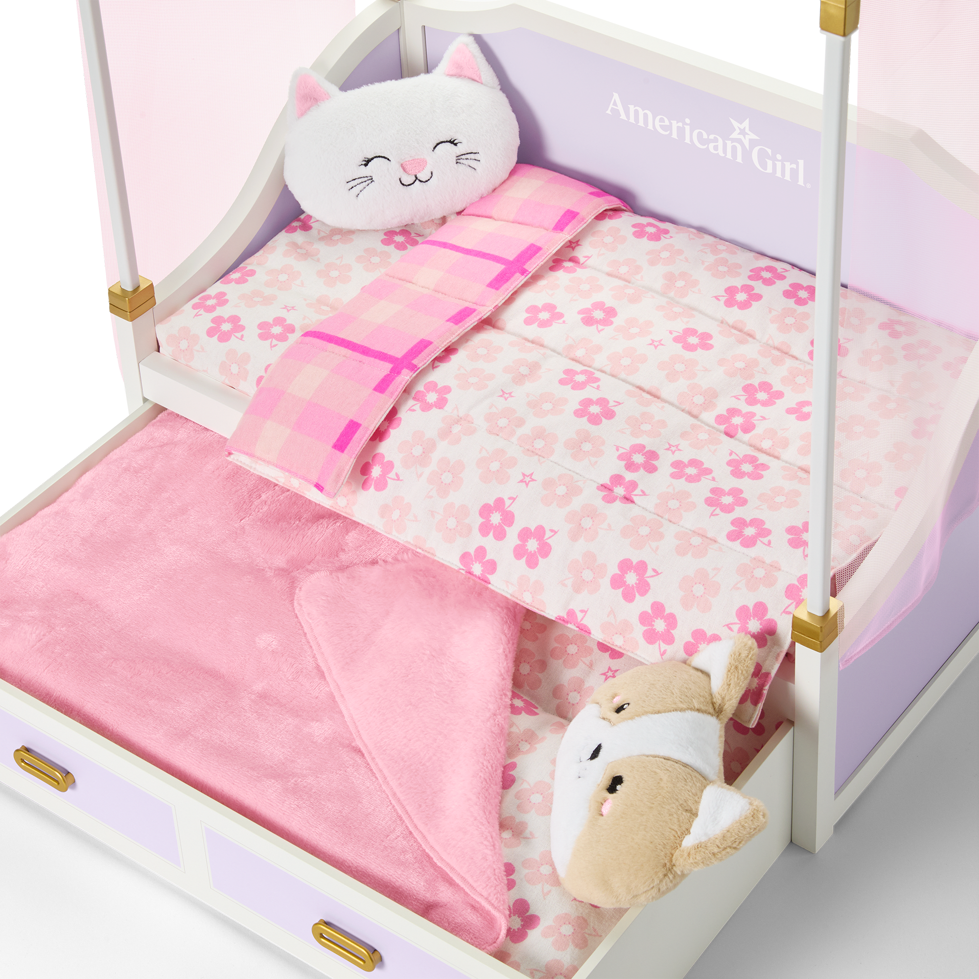 All Set for Sleepovers Canopy Bed for 18-inch Dolls E6