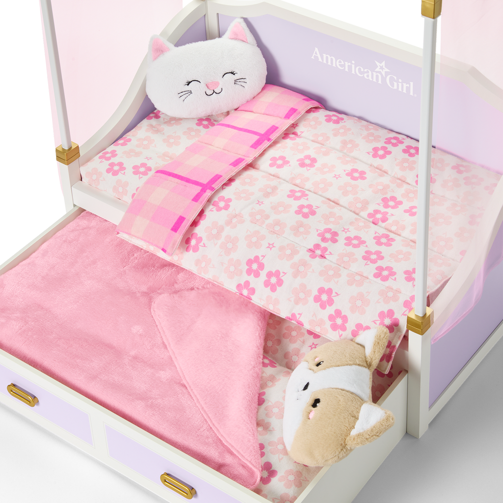 All Set for Sleepovers Canopy Bed for 18-inch Dolls E2