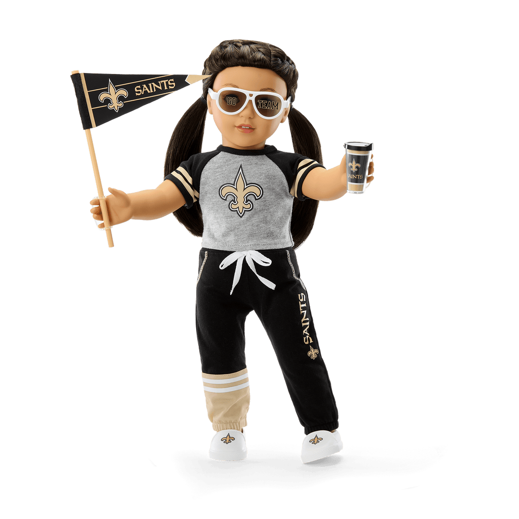 American Girl® x NFL New Orleans Saints Fan Outfit & Accessories for 18-inch Dolls F1